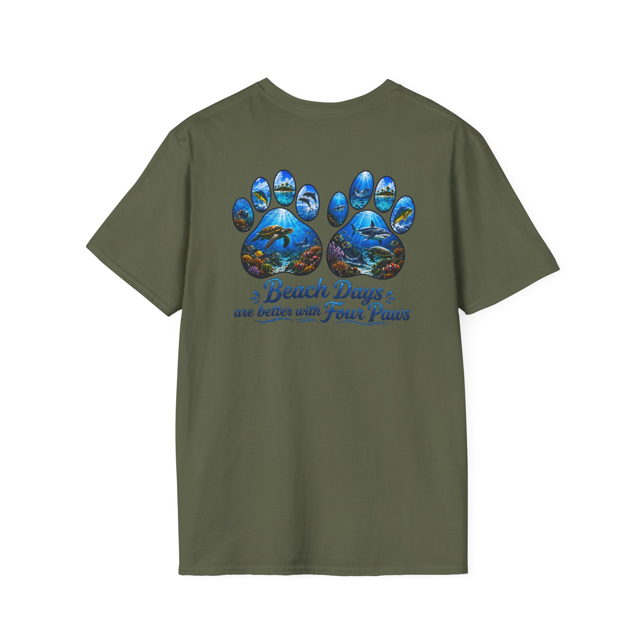 Cotton Tee- Beach days are better with four paws