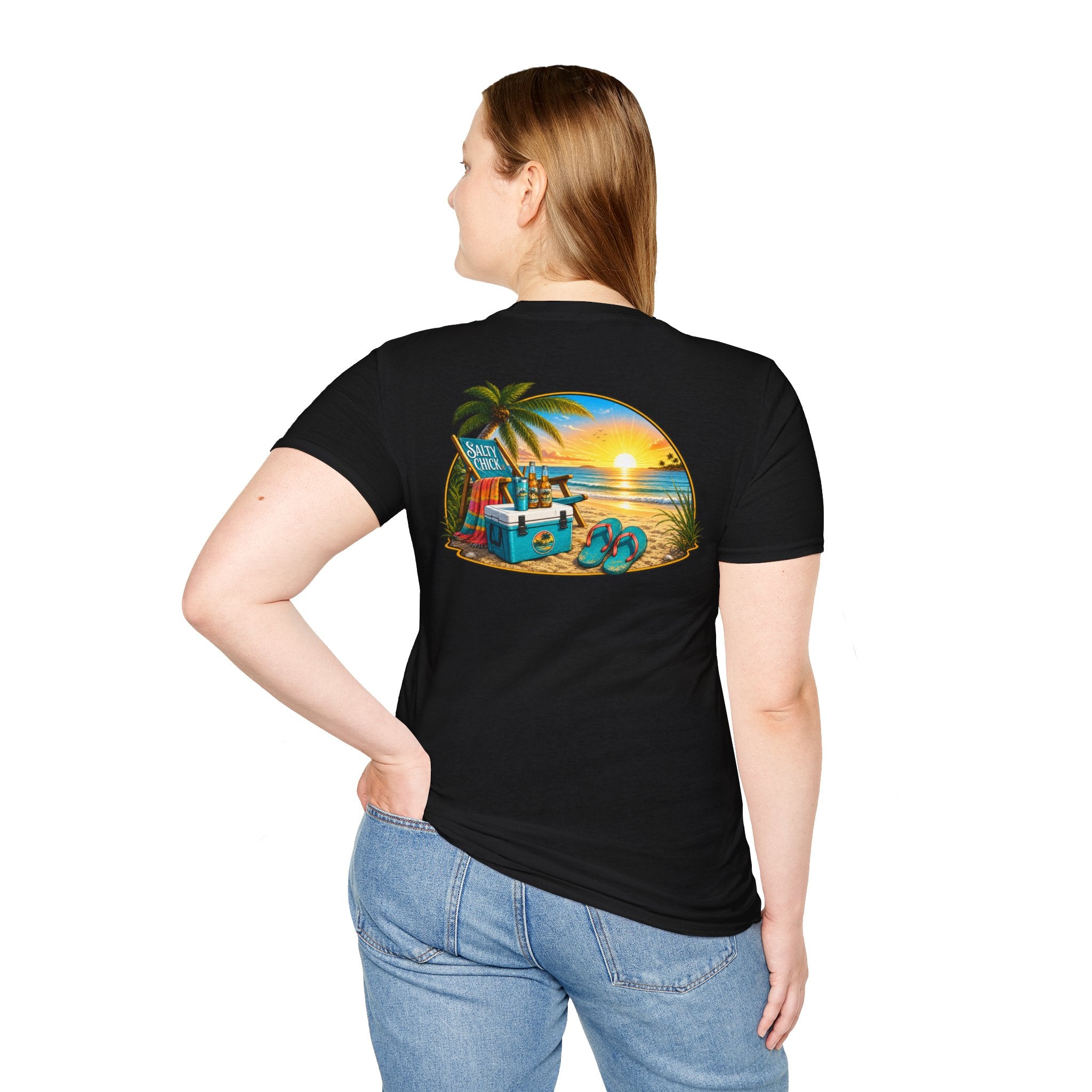 Cotton Tee- Beach Chair on Ocean
