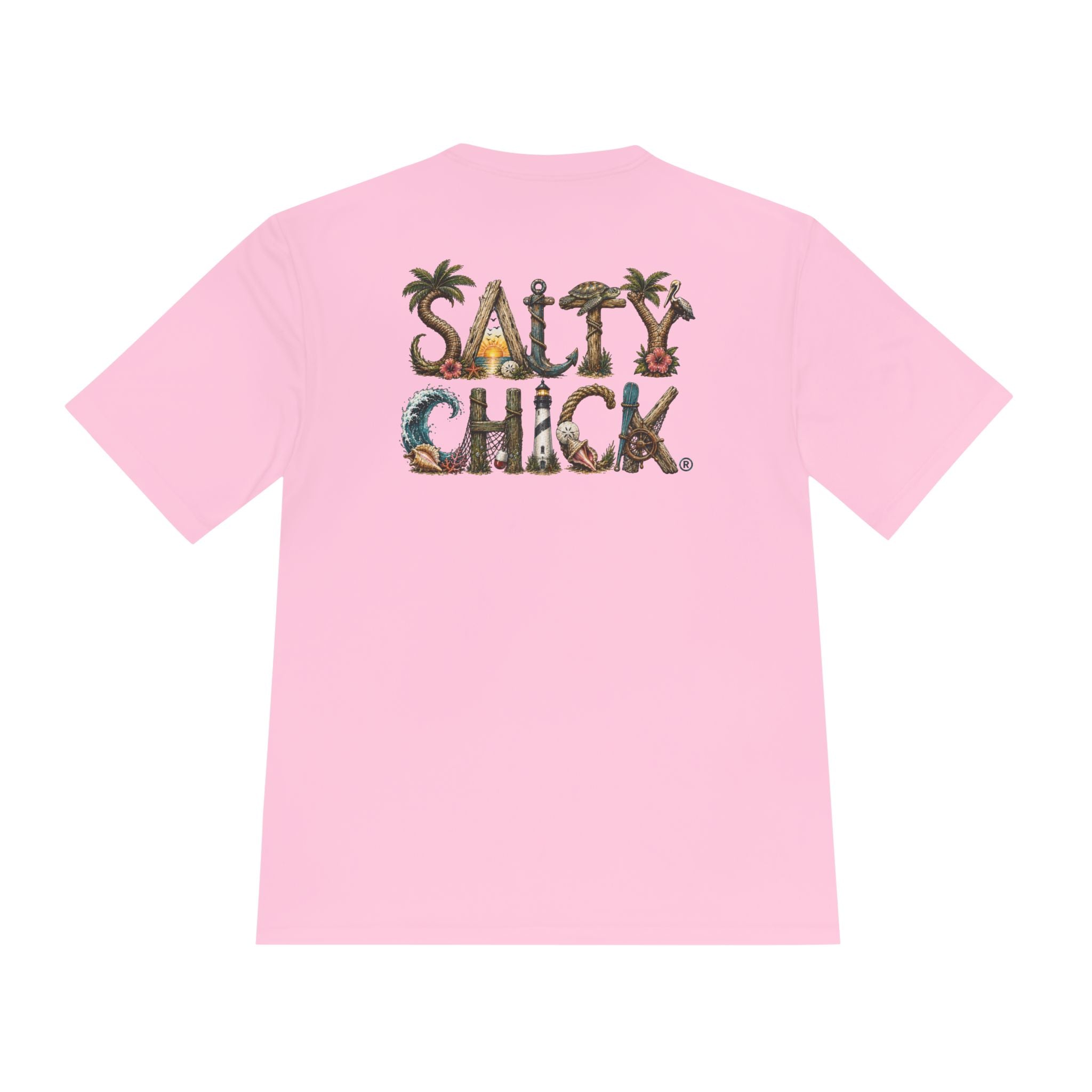 Moisture Wicking short sleeve-Unique Salty Chick Lettering