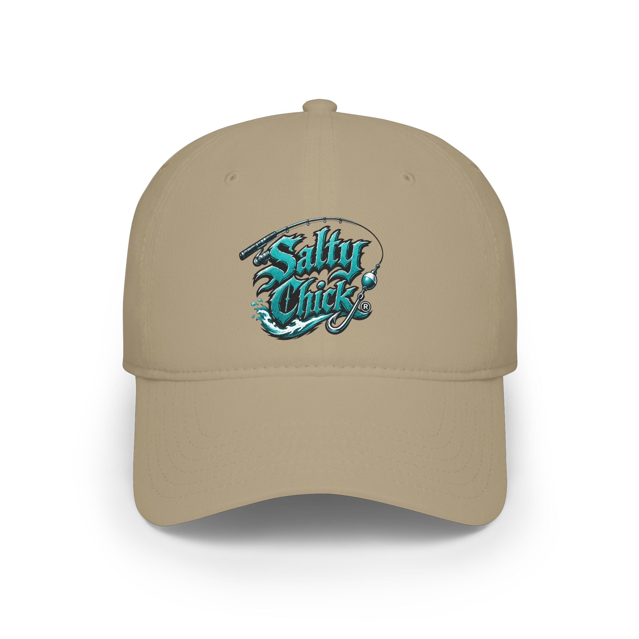 Low Profile Baseball Cap, embroidered Fishing logo