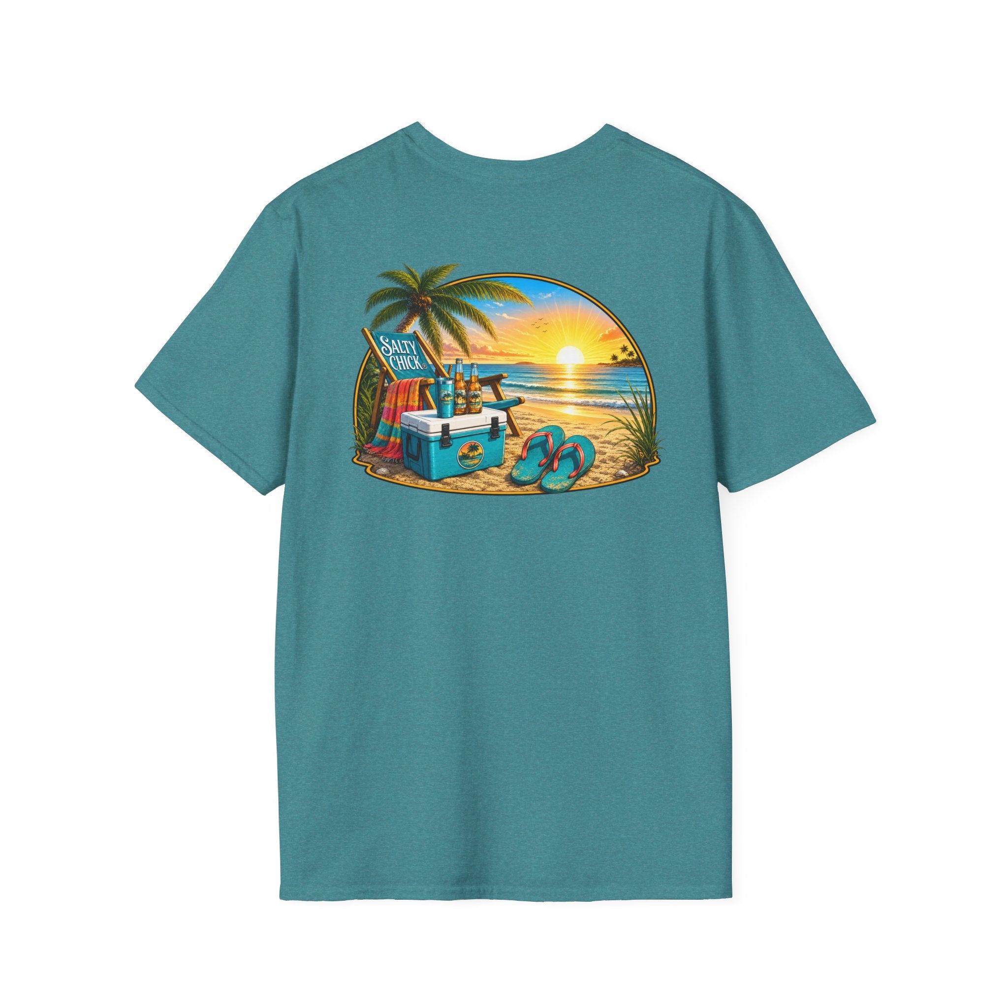 Cotton Tee- Beach Chair on Ocean