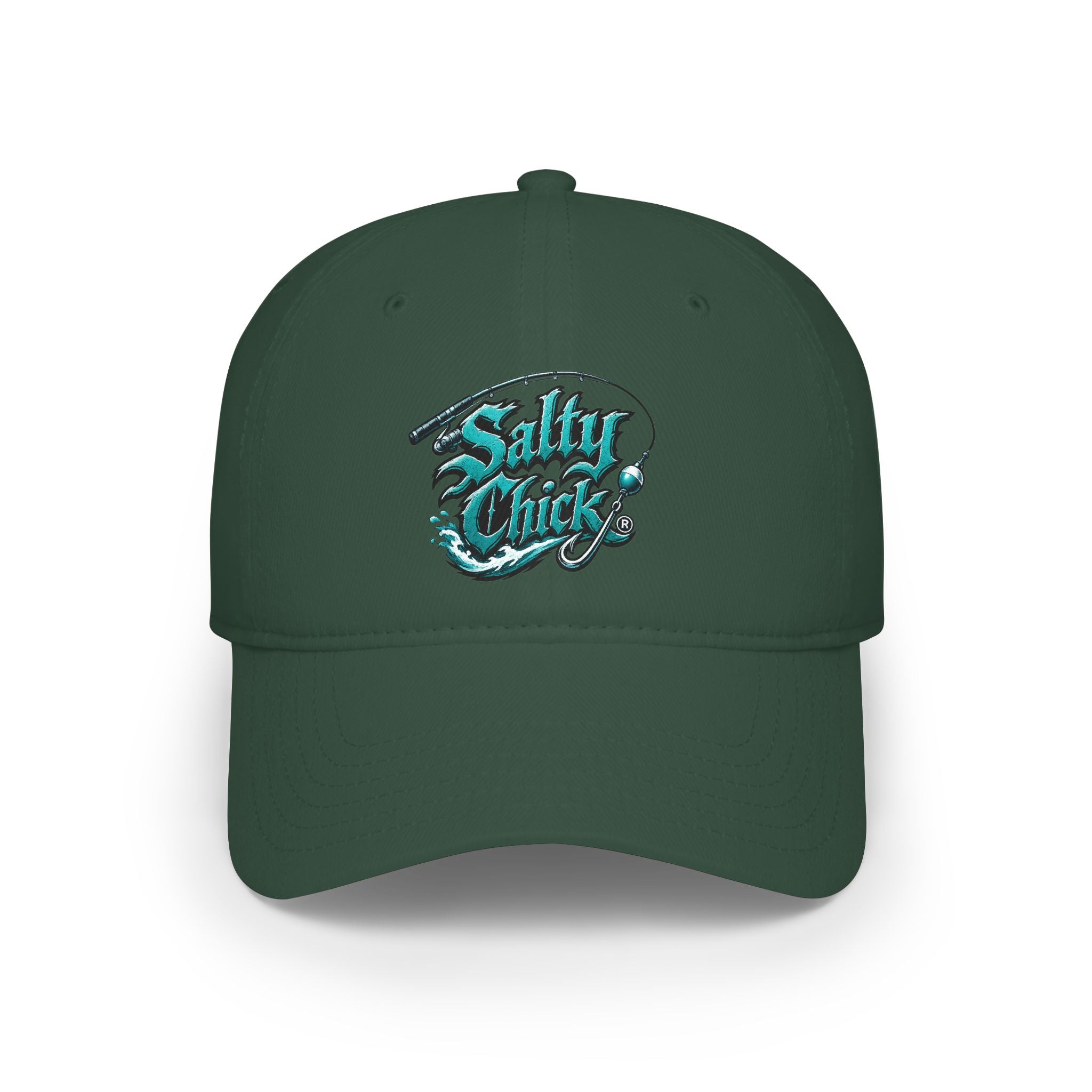 Low Profile Baseball Cap, embroidered Fishing logo