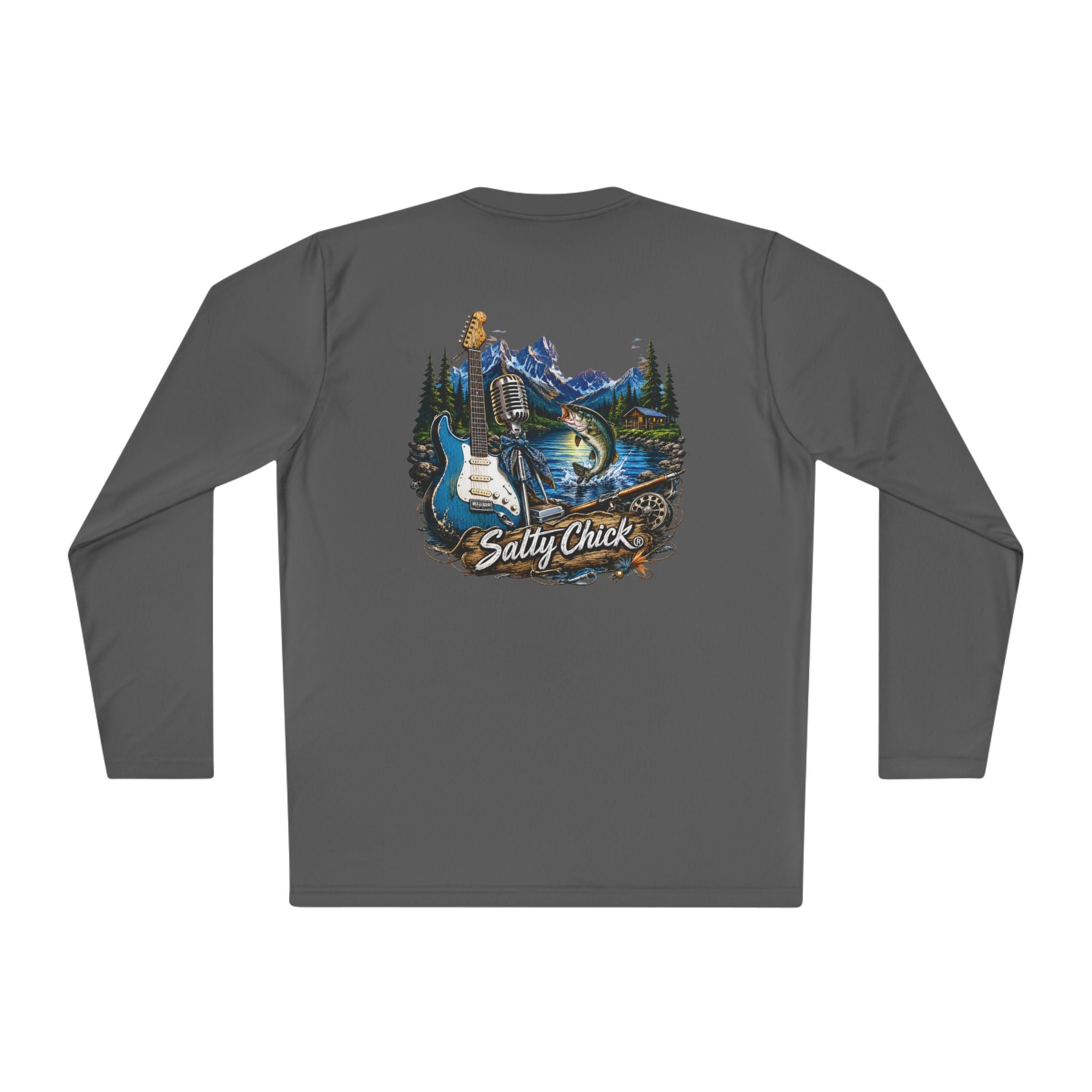 Unisex Moisture Wicking Long Sleeve- Guitar, mic, fishing