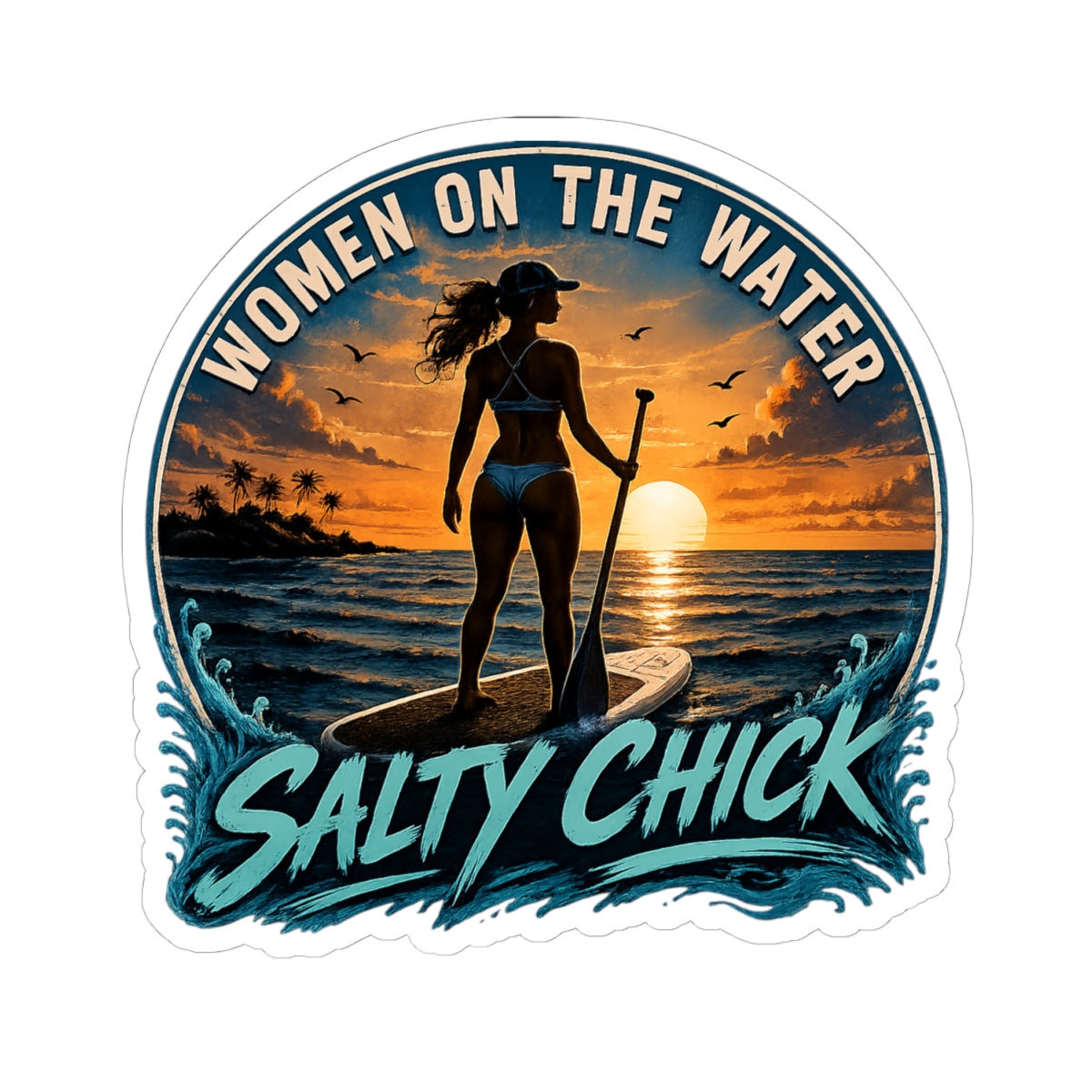 Cut Stick Sticker- Paddle boarder
