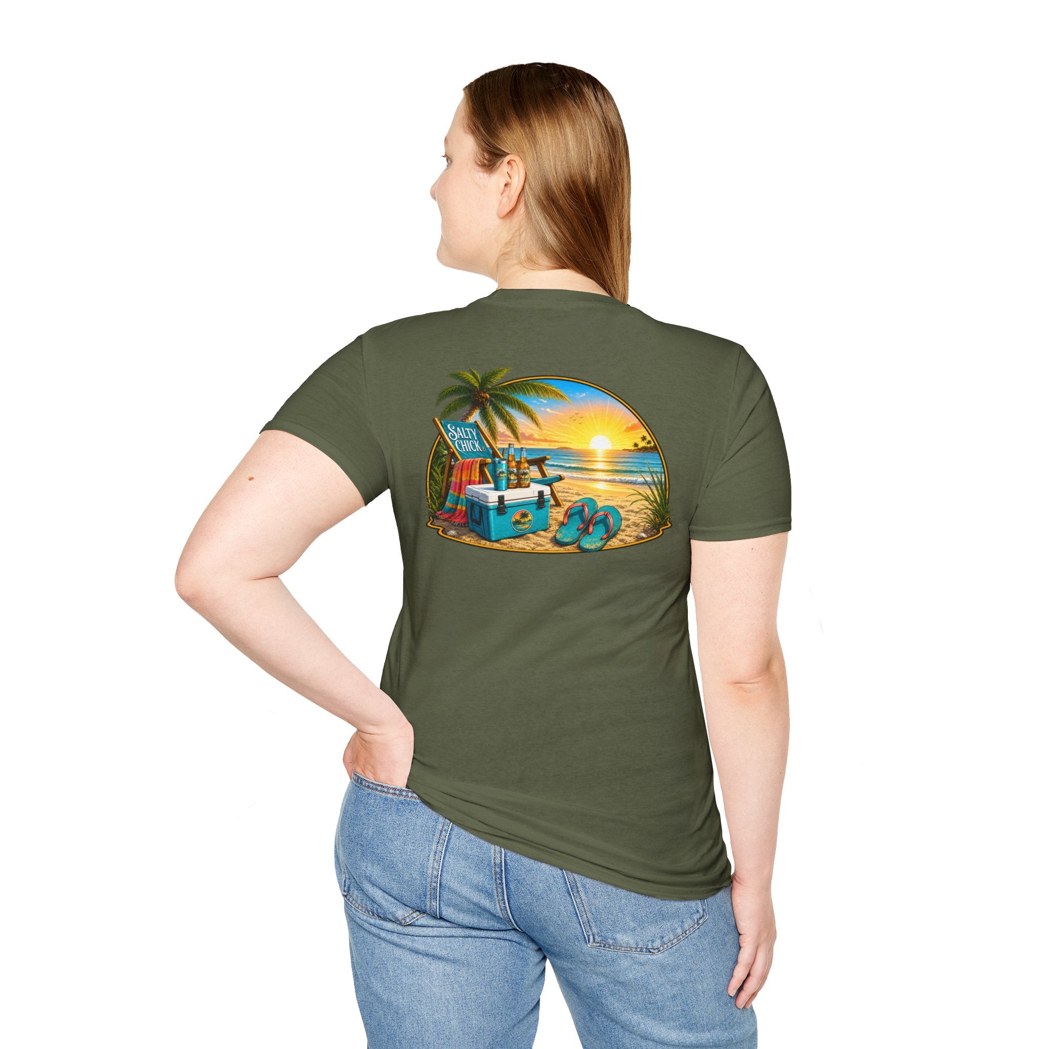 Cotton Tee- Beach Chair on Ocean