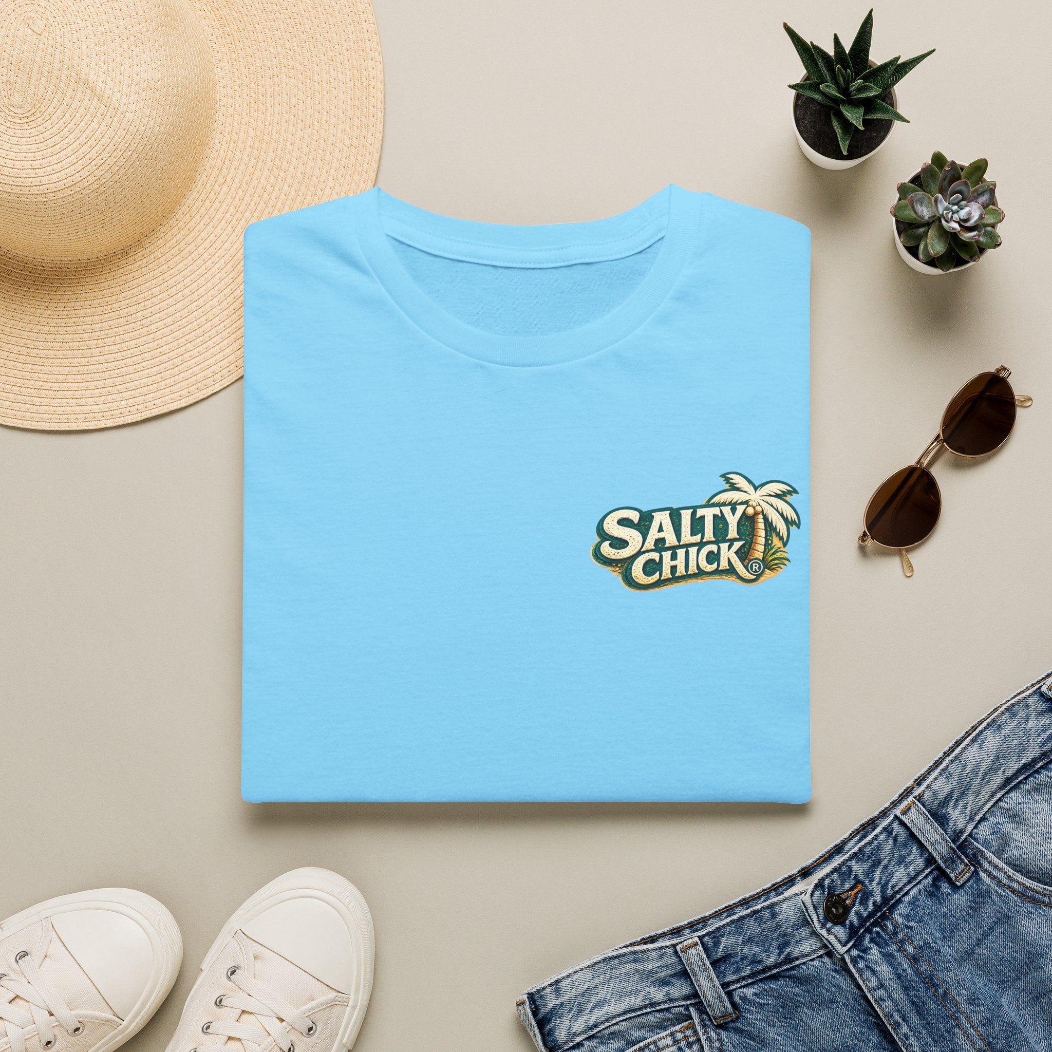 Cotton Tee- Beach Chair on Ocean