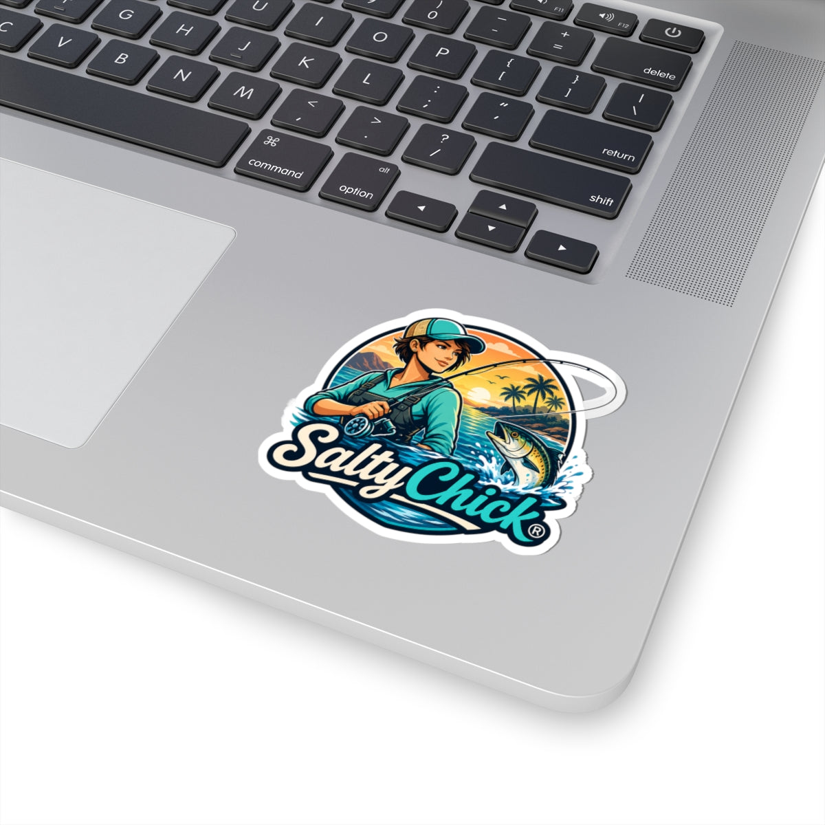 Mountain/beach fishing sticker