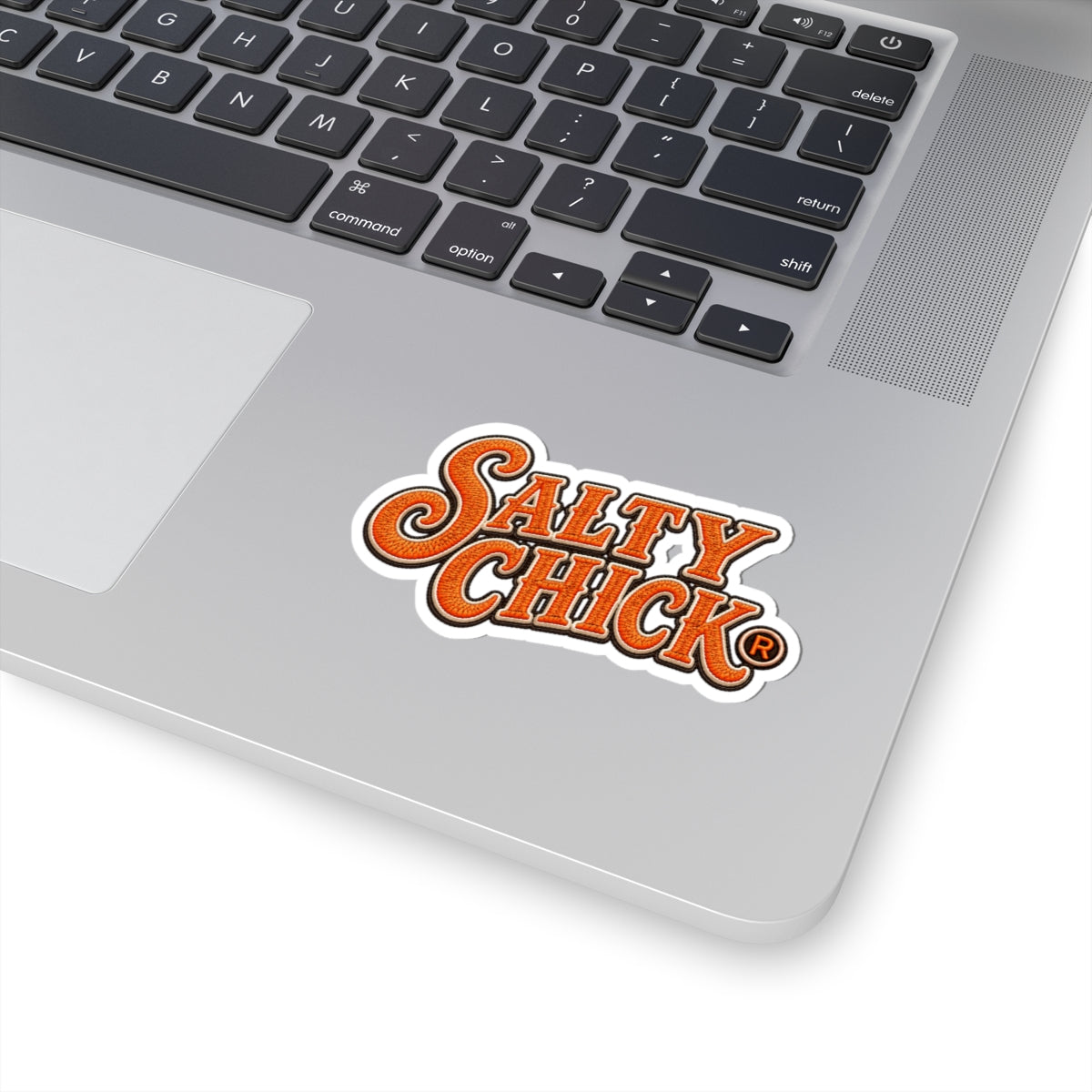 Cut Stick Sticker- Orange Salty Chick lettering