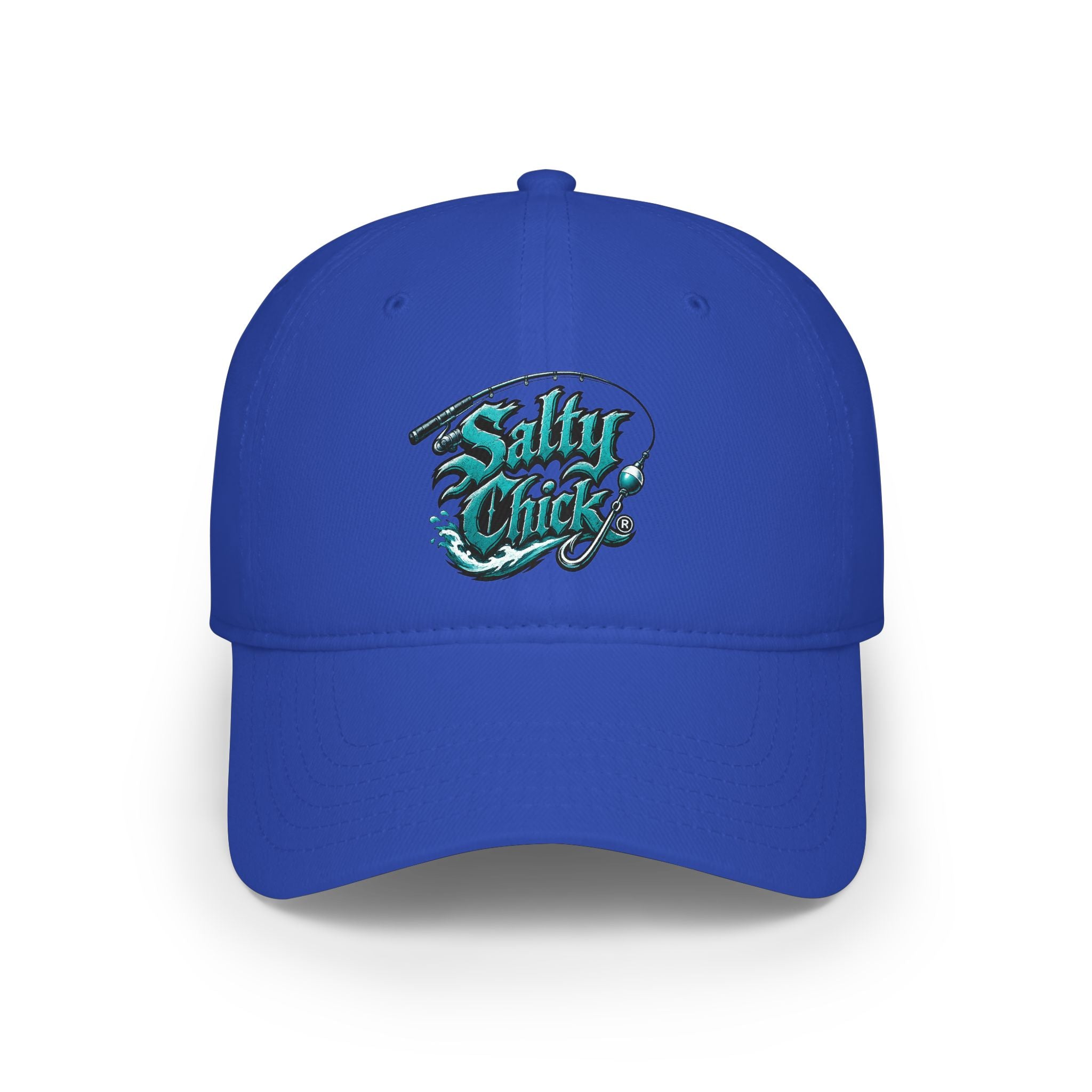 Low Profile Baseball Cap, embroidered Fishing logo