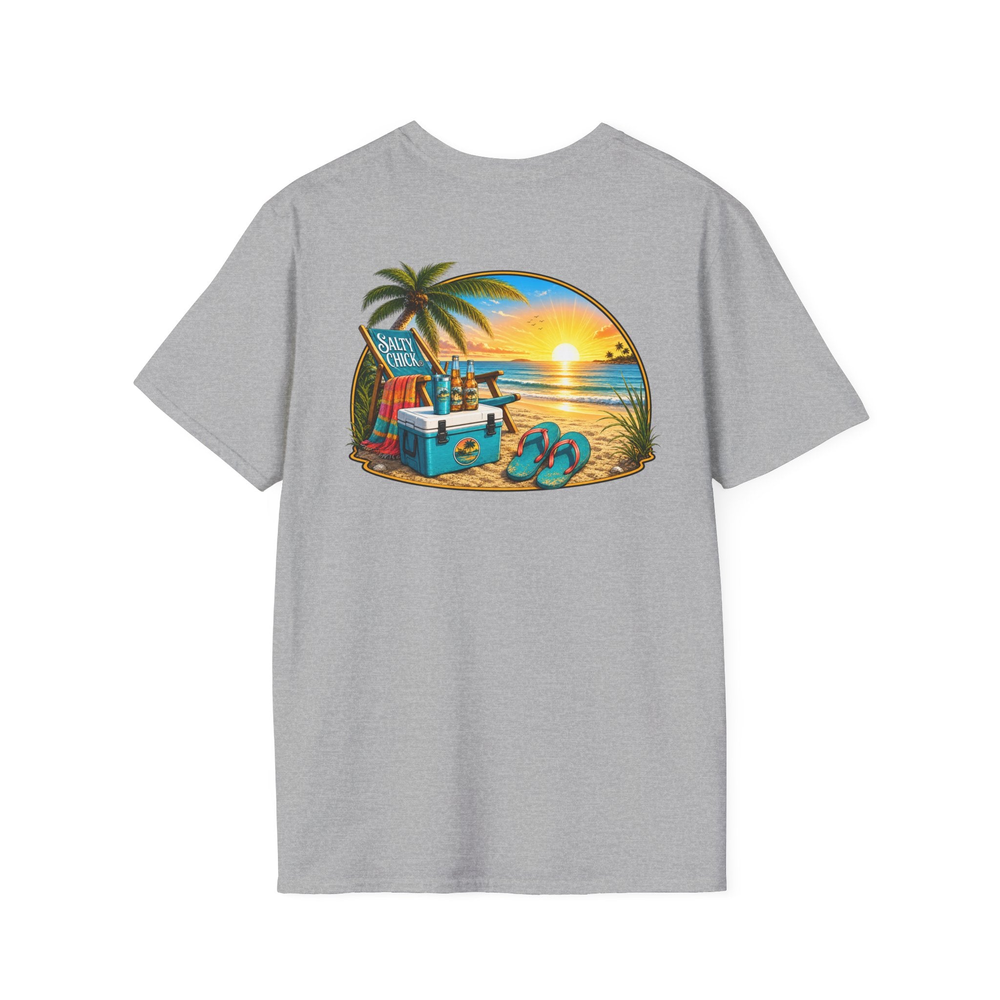 Cotton Tee- Beach Chair on Ocean