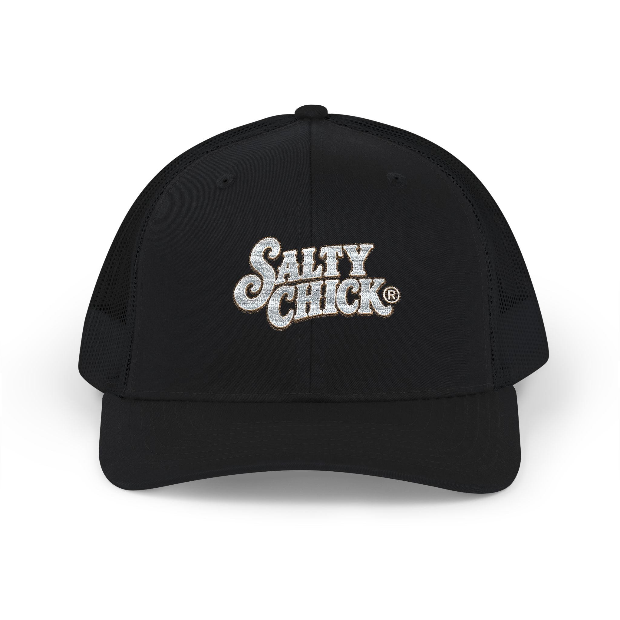 Trucker Snapback Hat-Salty Chick lettering