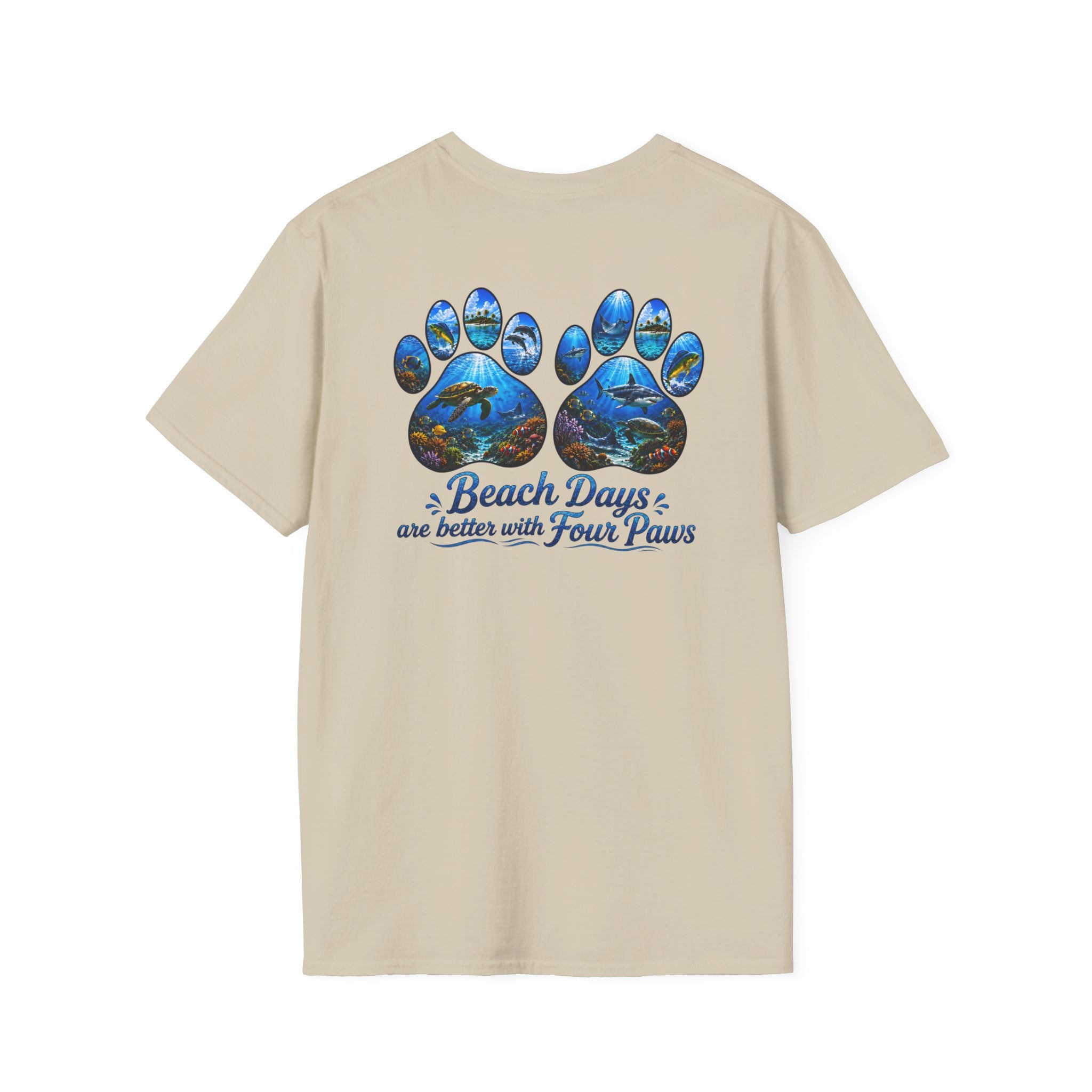 Cotton Tee- Beach days are better with four paws
