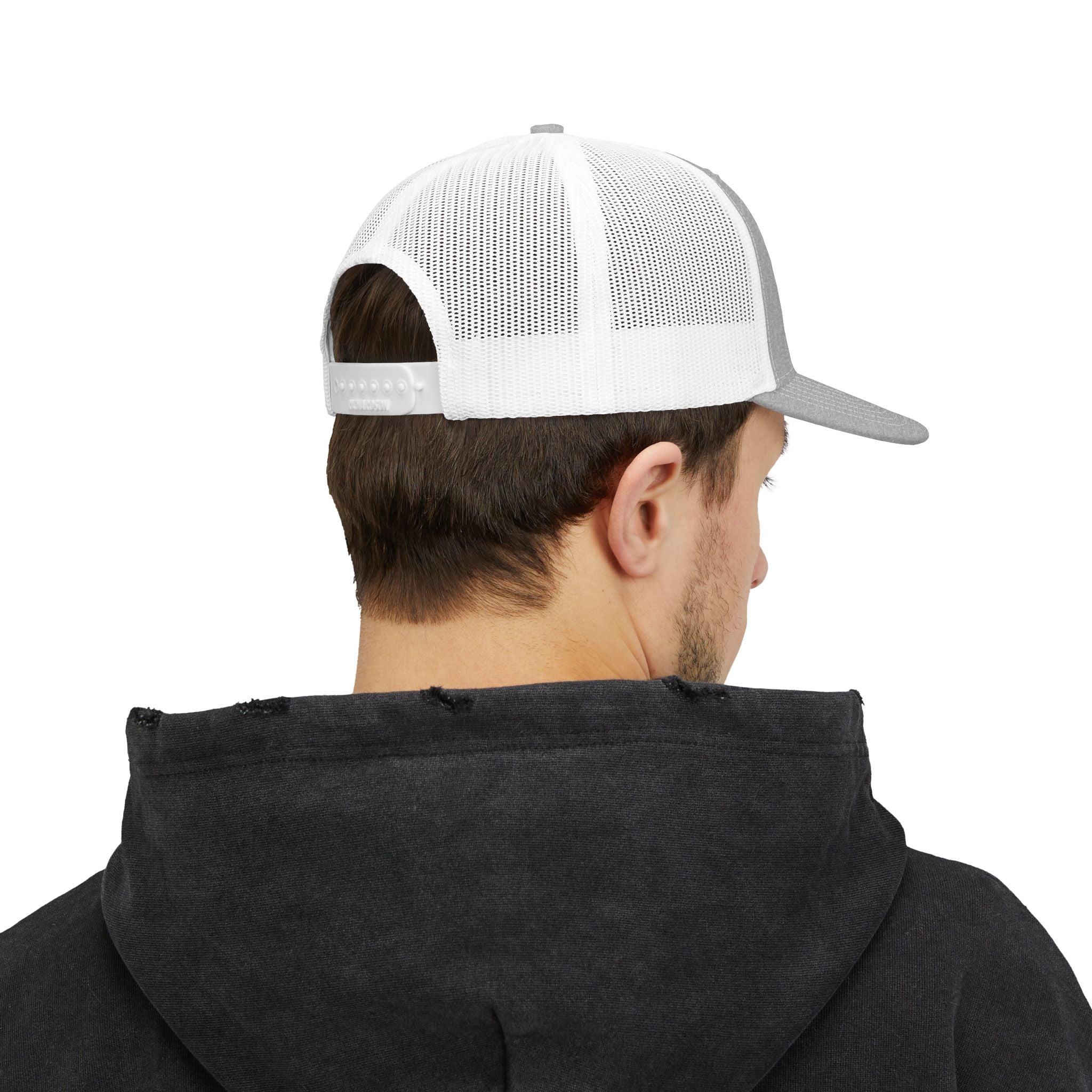 Embroidered Trucker Snapback Hat-Salty Chick lettering