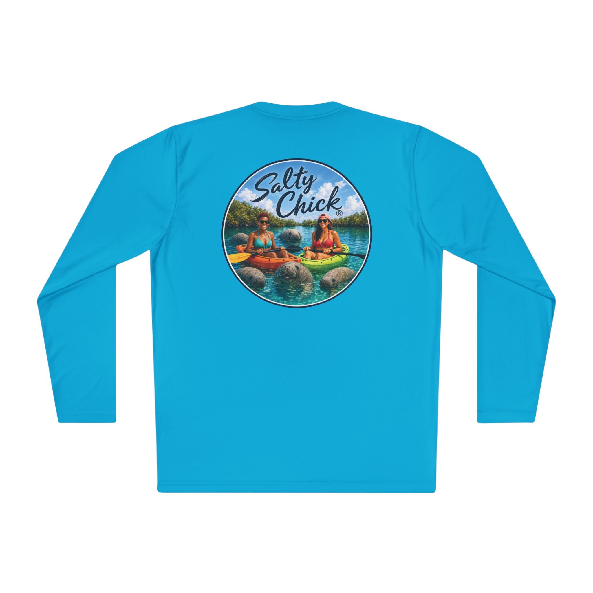 Unisex Moisture Wicking Long Sleeve- Kayakers with Manatees