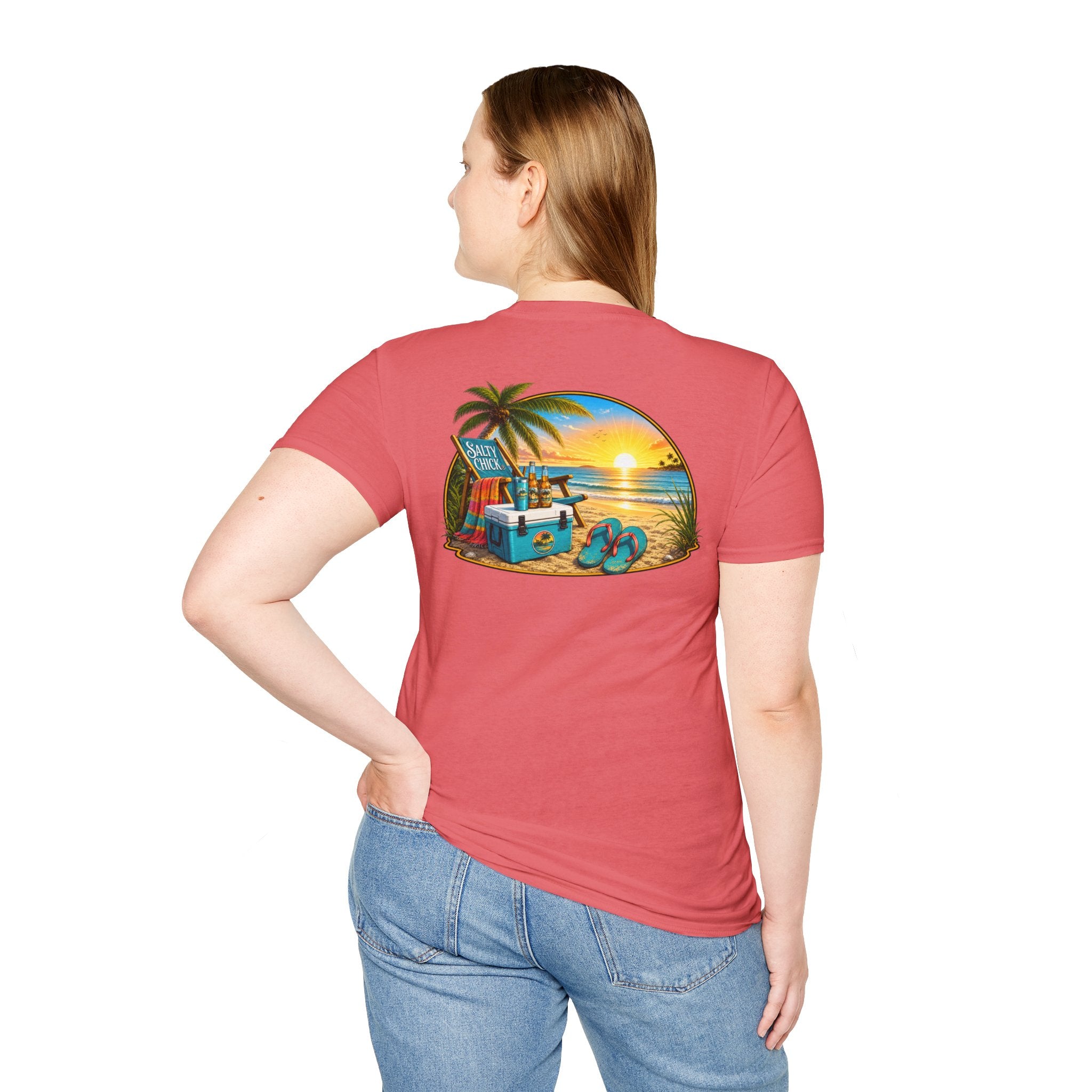 Cotton Tee- Beach Chair on Ocean