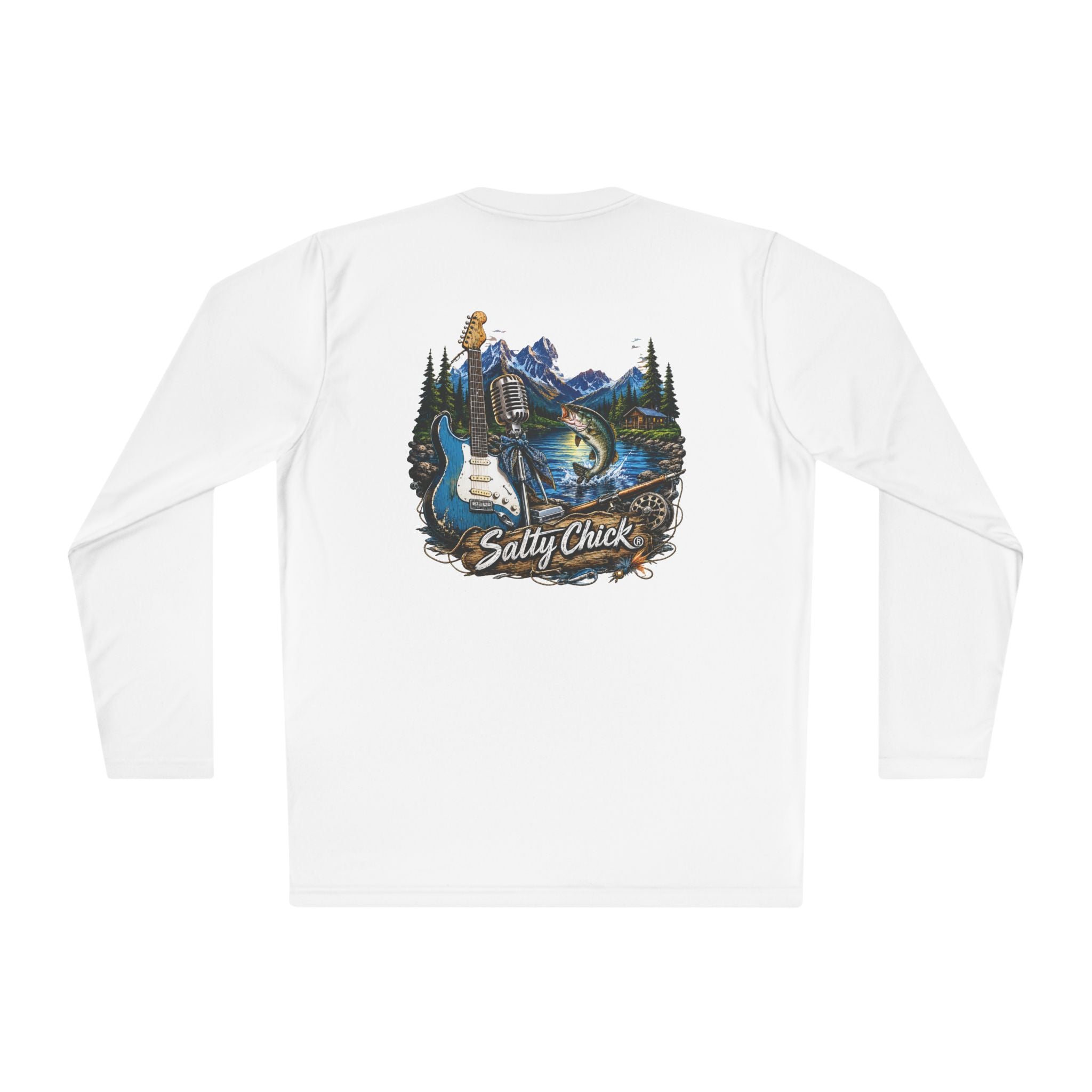 Unisex Moisture Wicking Long Sleeve- Guitar, mic, fishing