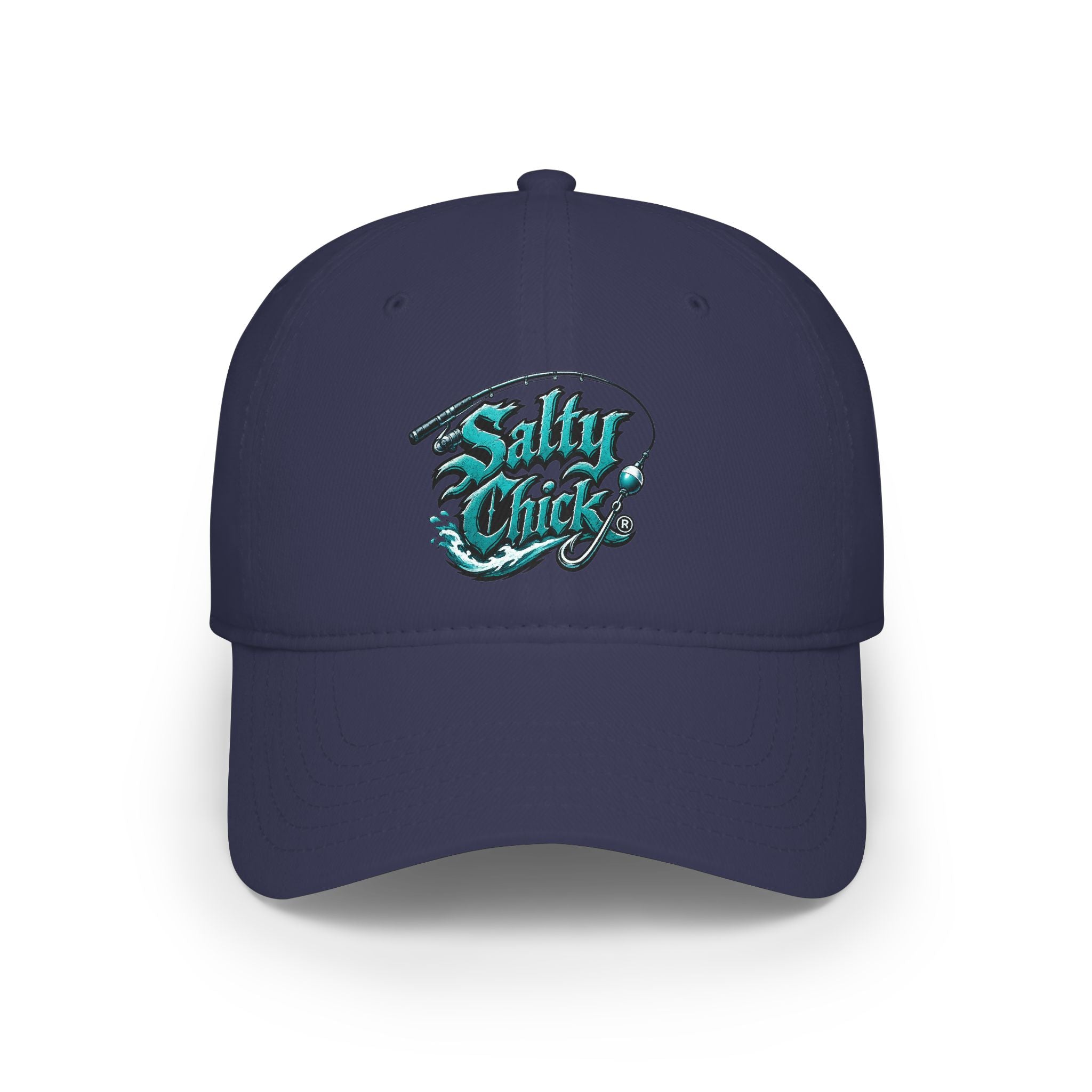 Low Profile Baseball Cap, embroidered Fishing logo