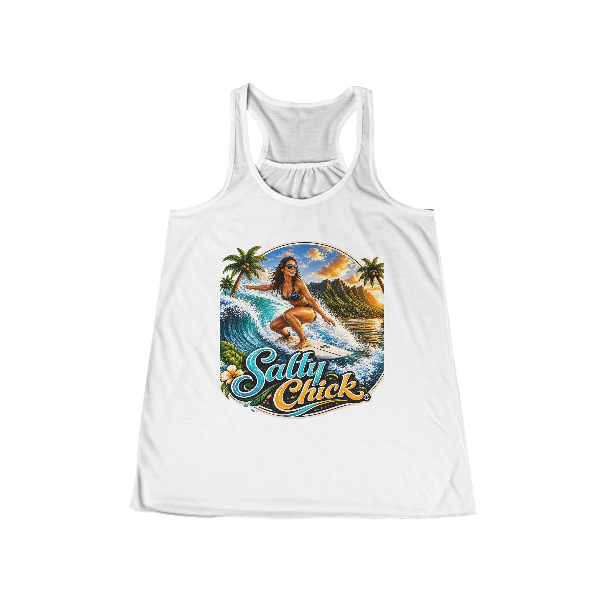 Racerback Front Design Tank Top – Surfing