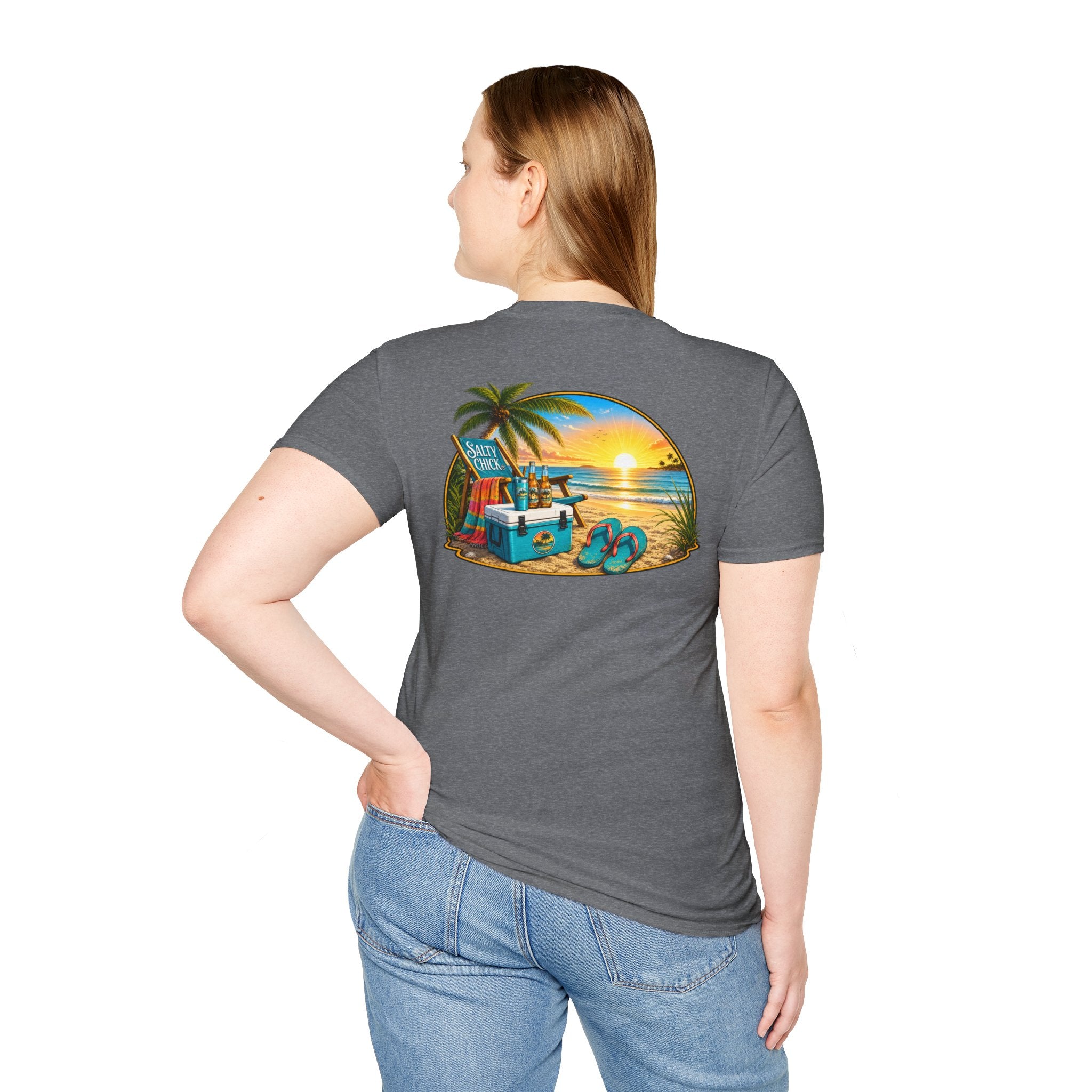 Cotton Tee- Beach Chair on Ocean