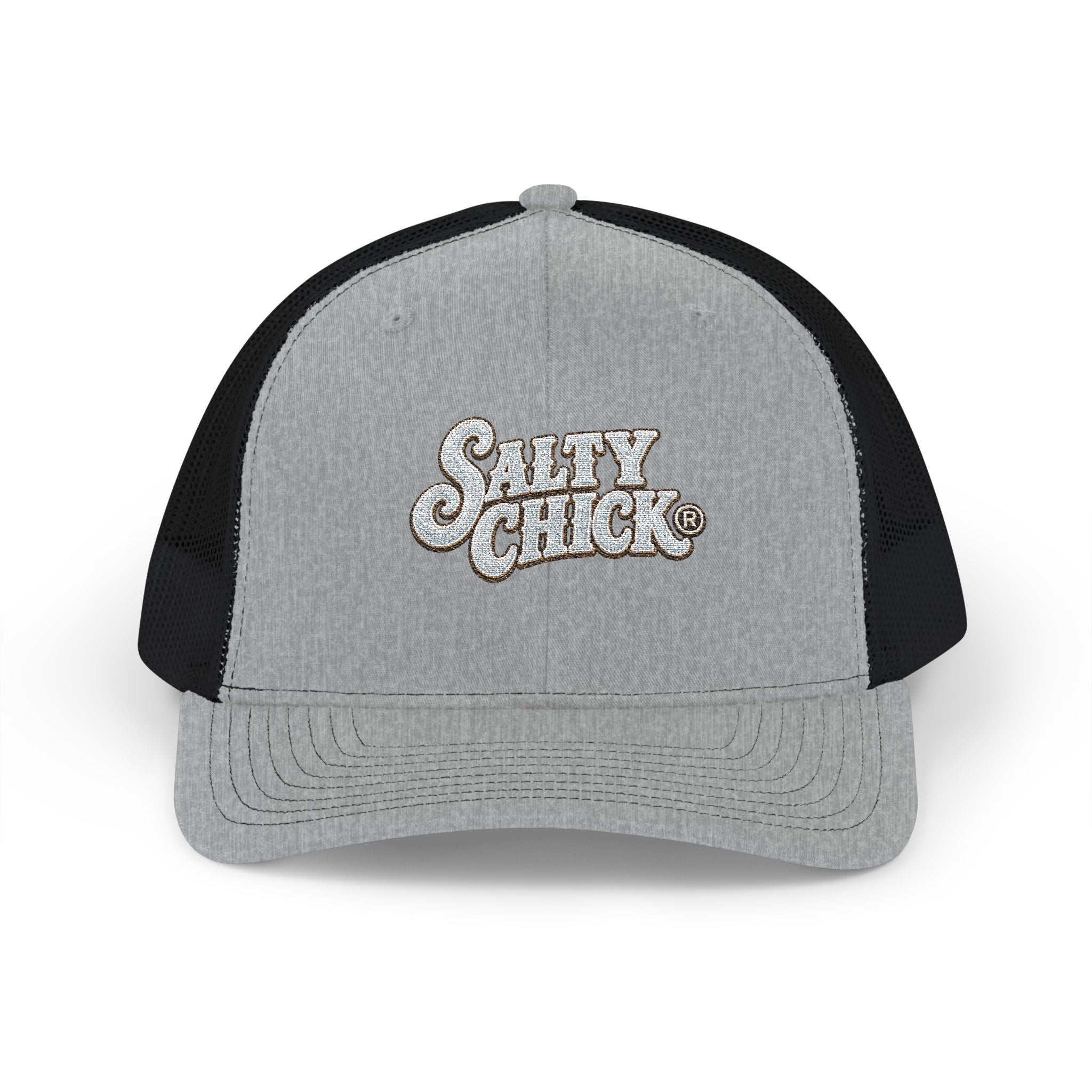 Trucker Snapback Hat-Salty Chick lettering