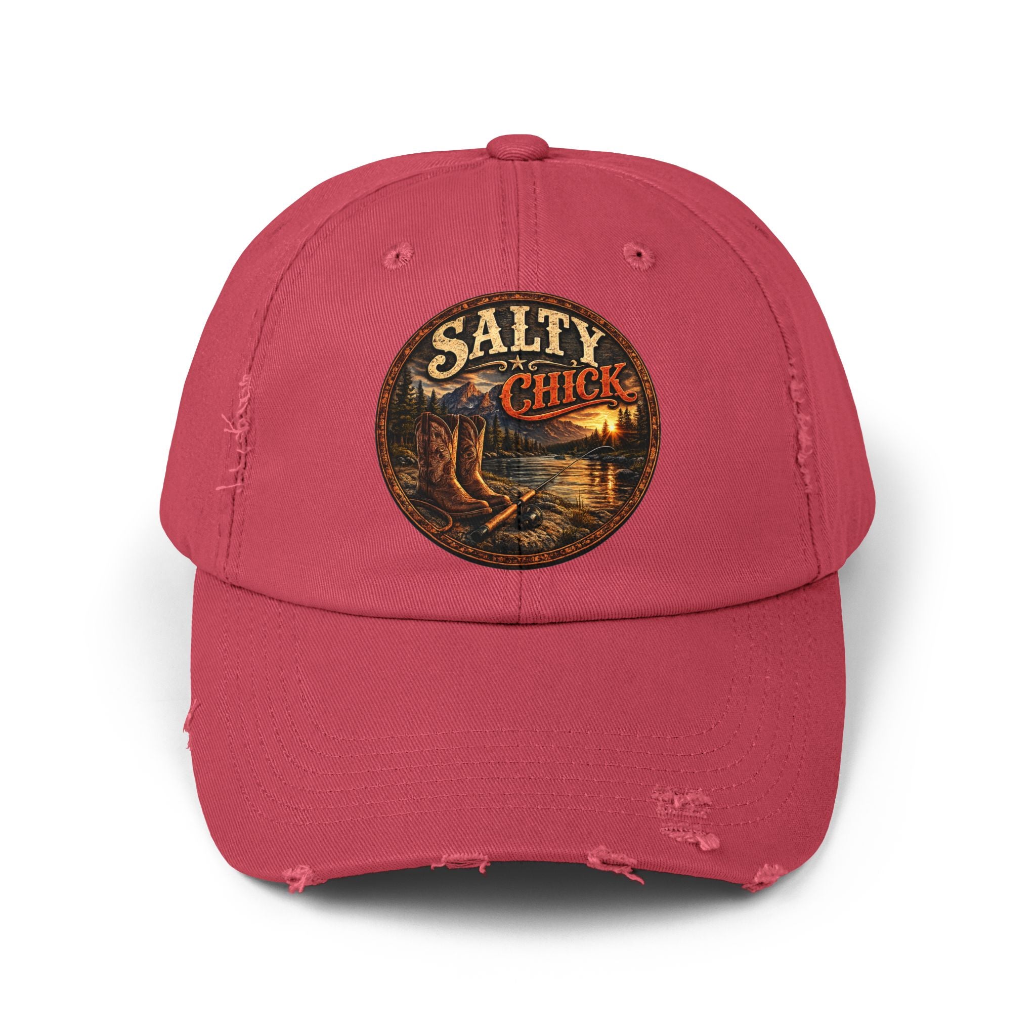 Distressed Cap – Boots/Fishing Pole