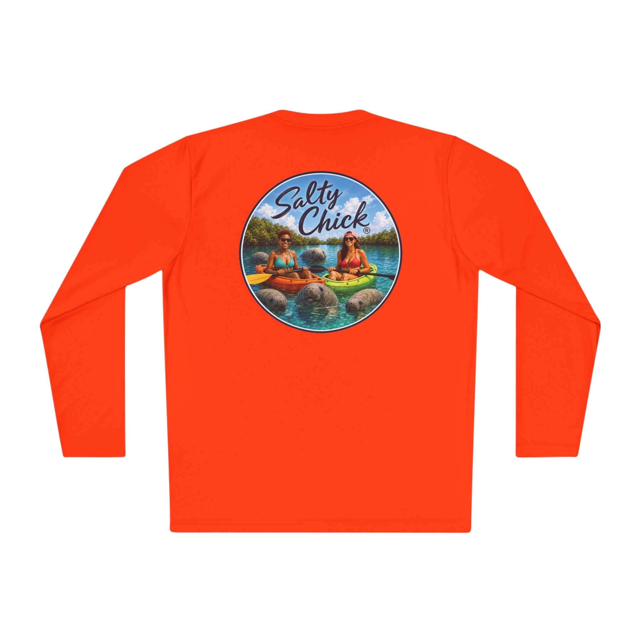 Unisex Moisture Wicking Long Sleeve- Kayakers with Manatees