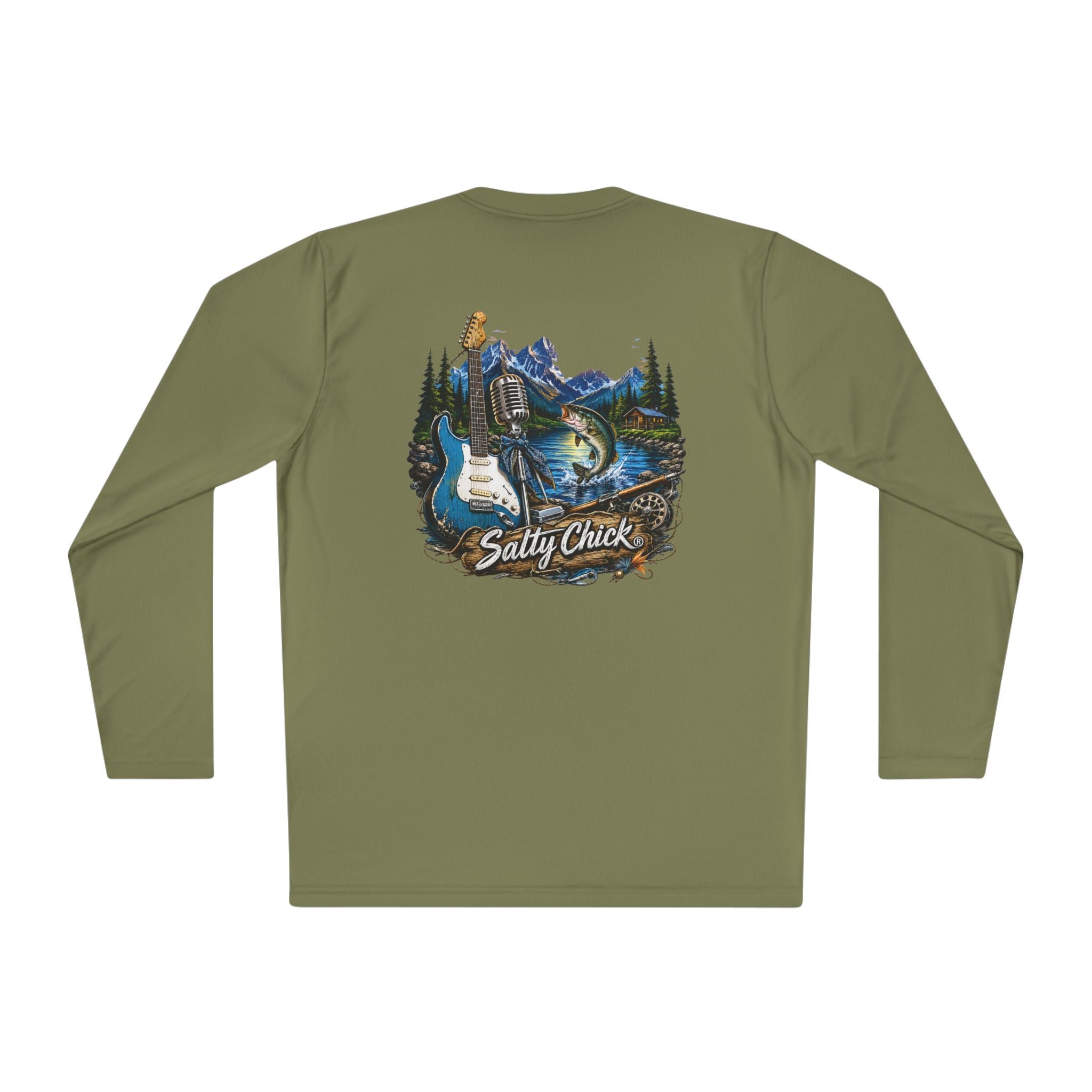 Unisex Moisture Wicking Long Sleeve- Guitar, mic, fishing
