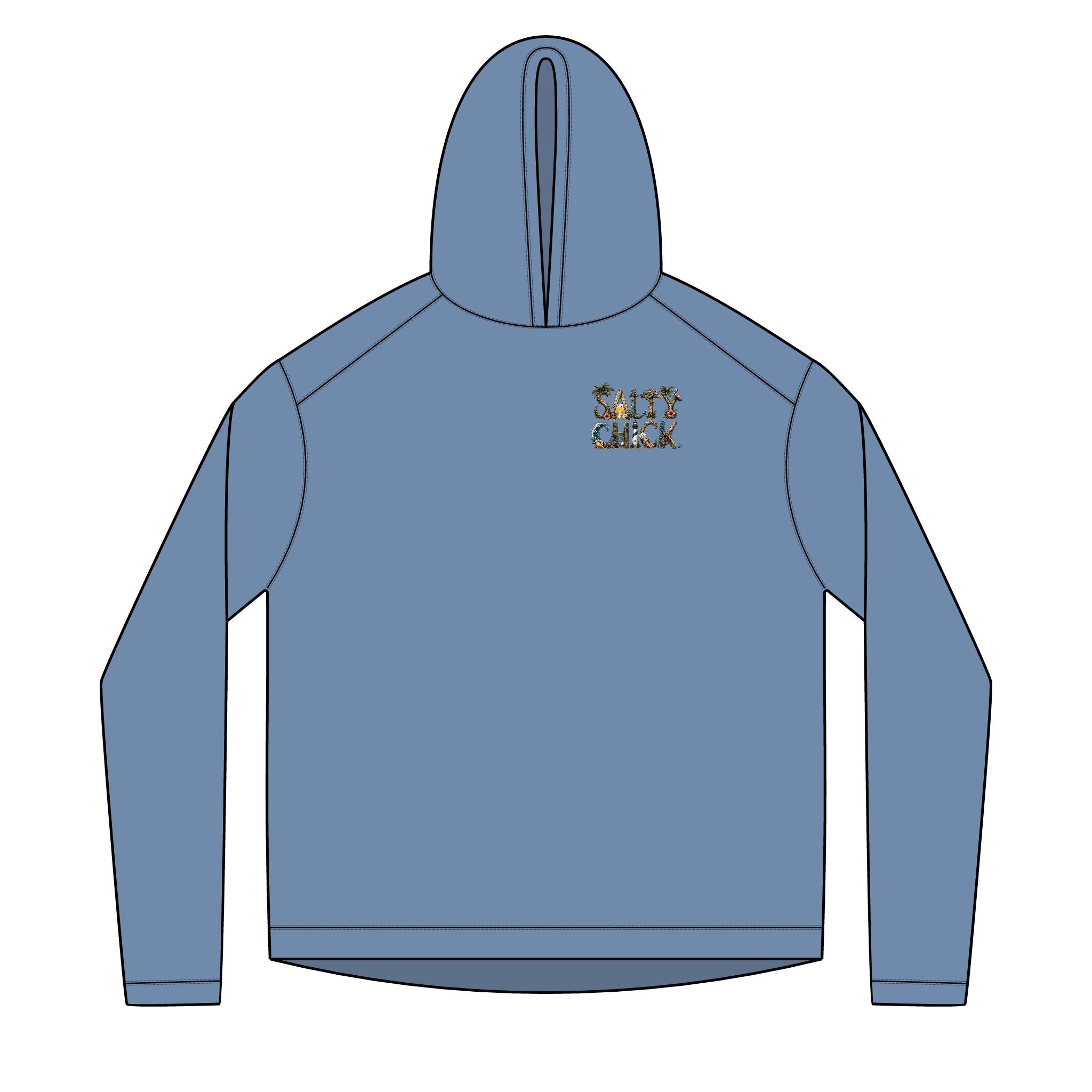 Solar Hoodie long sleeve- Beach scene