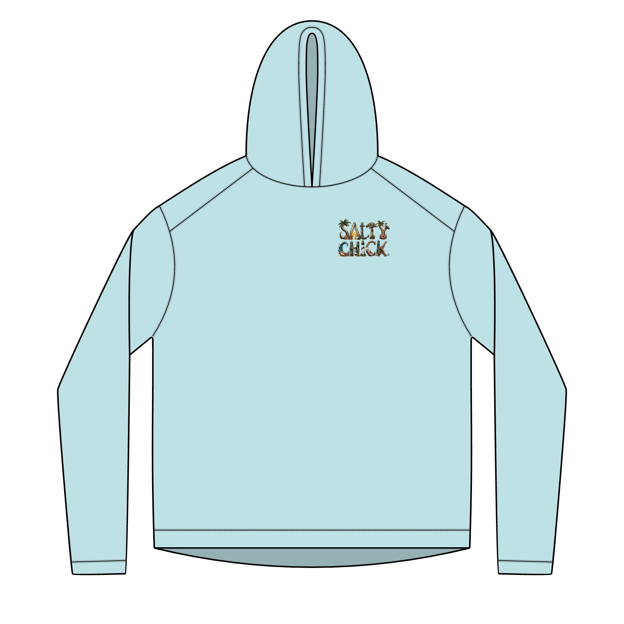 Solar Hoodie long sleeve- Beach scene