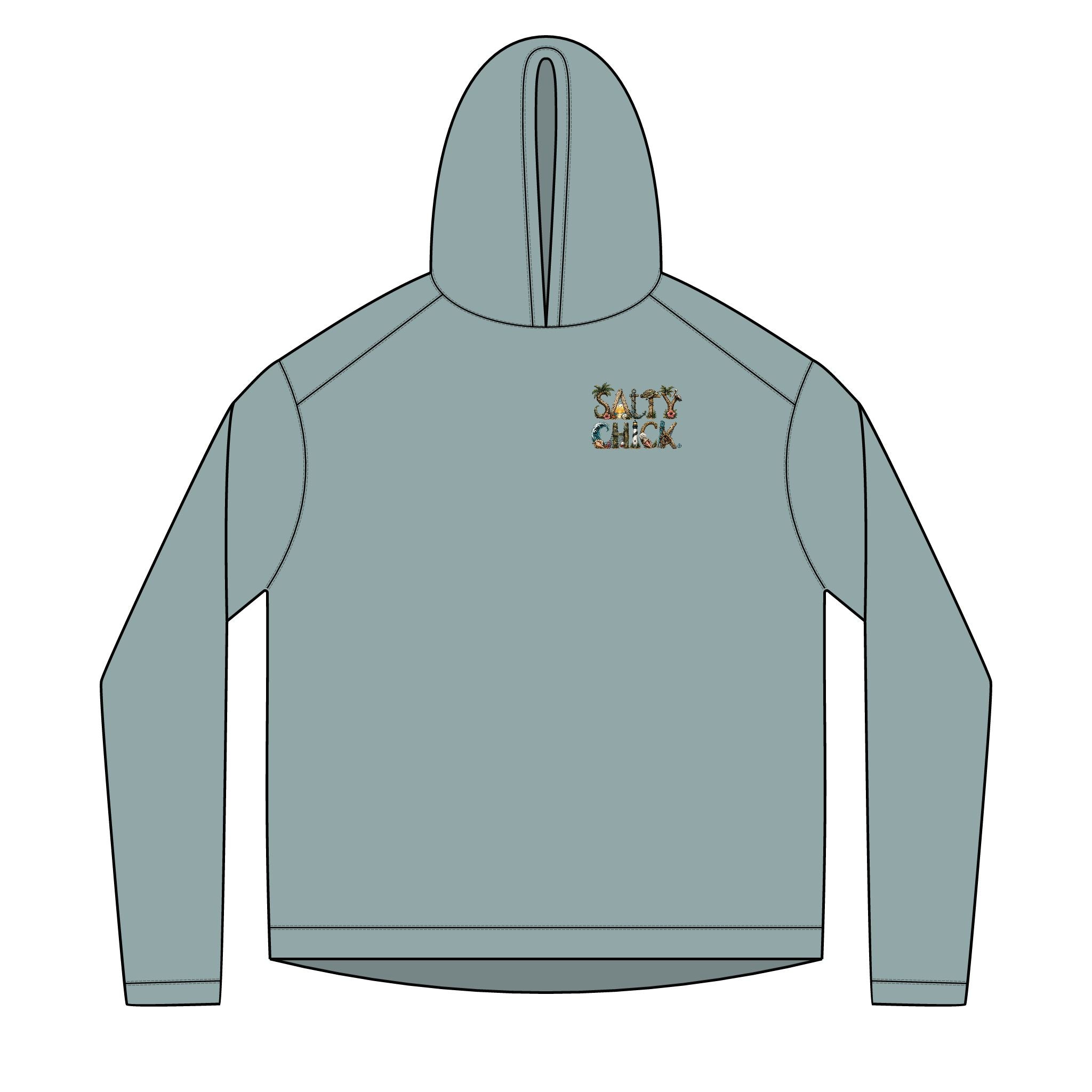 Solar Hoodie long sleeve- Beach scene