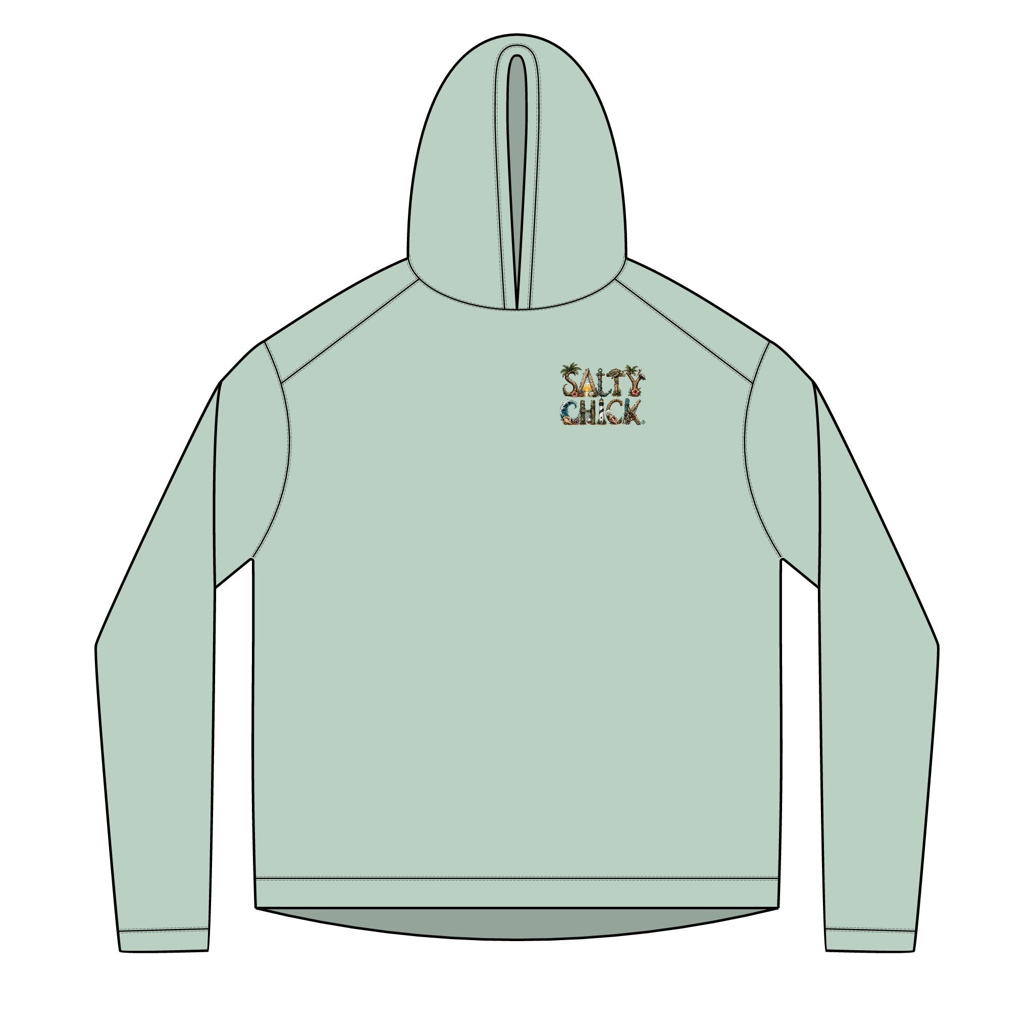 Solar Hoodie long sleeve- Beach scene