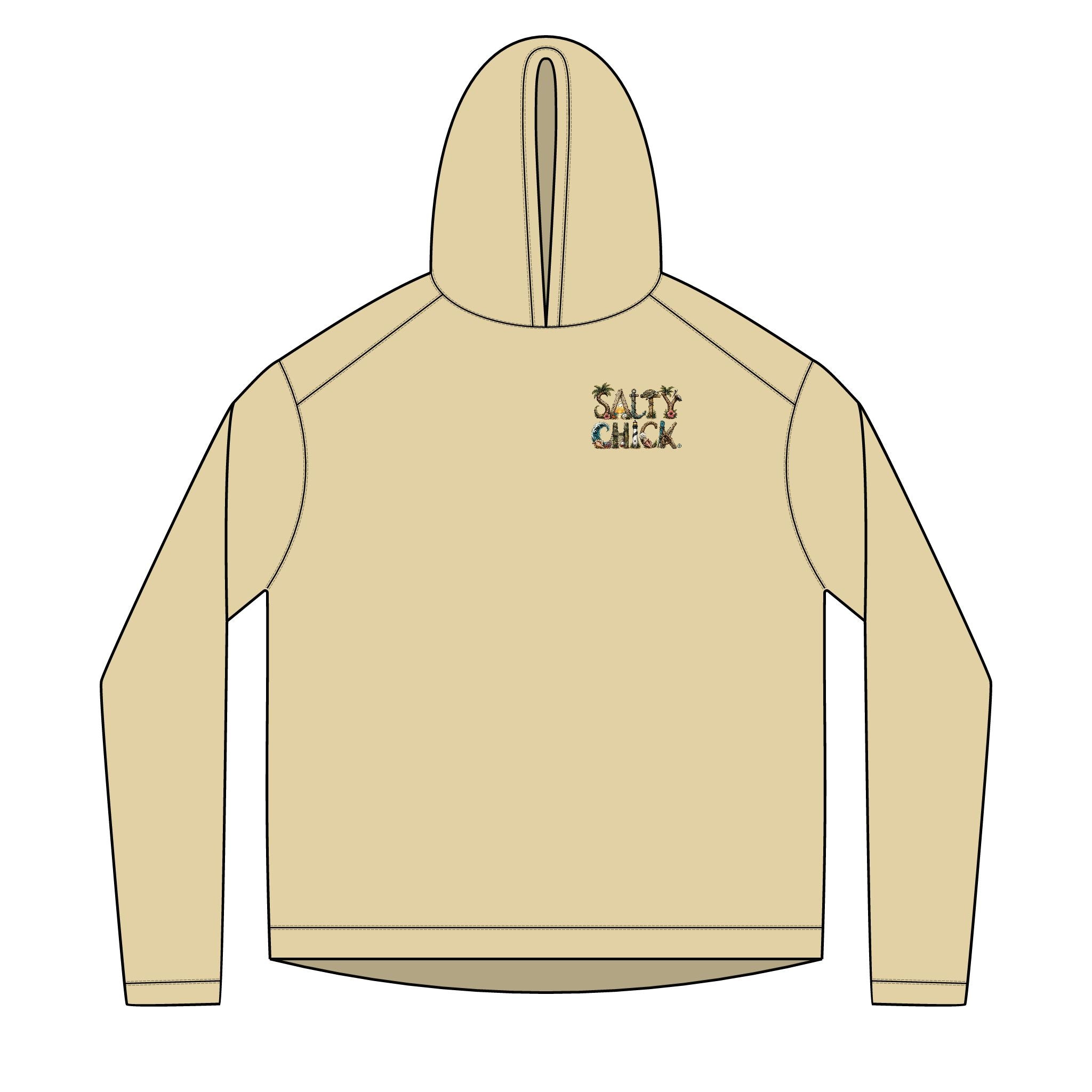 Solar Hoodie long sleeve- Beach scene