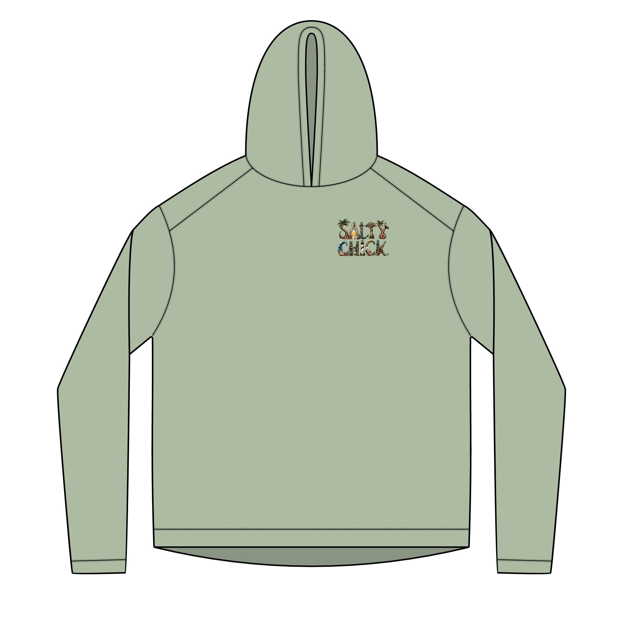 Solar Hoodie long sleeve- Beach scene