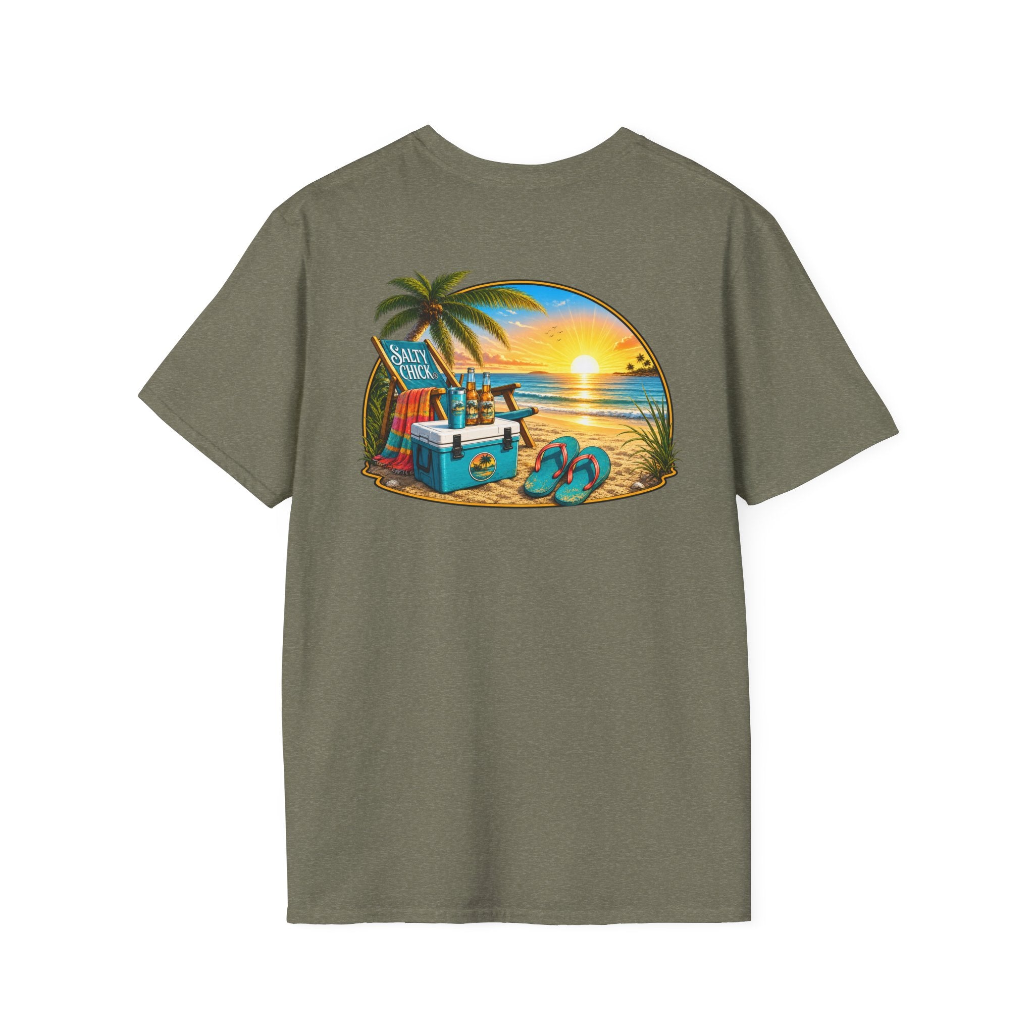 Cotton Tee- Beach Chair on Ocean