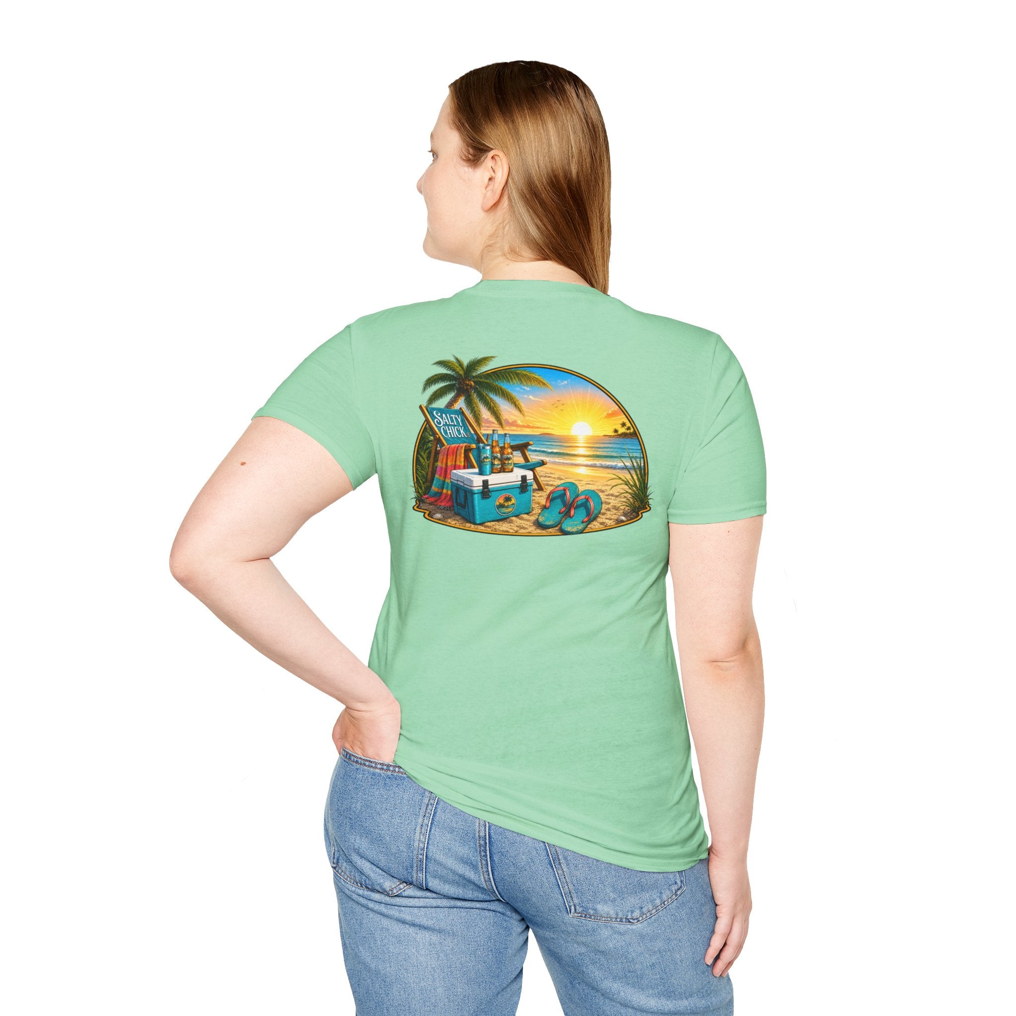 Cotton Tee- Beach Chair on Ocean