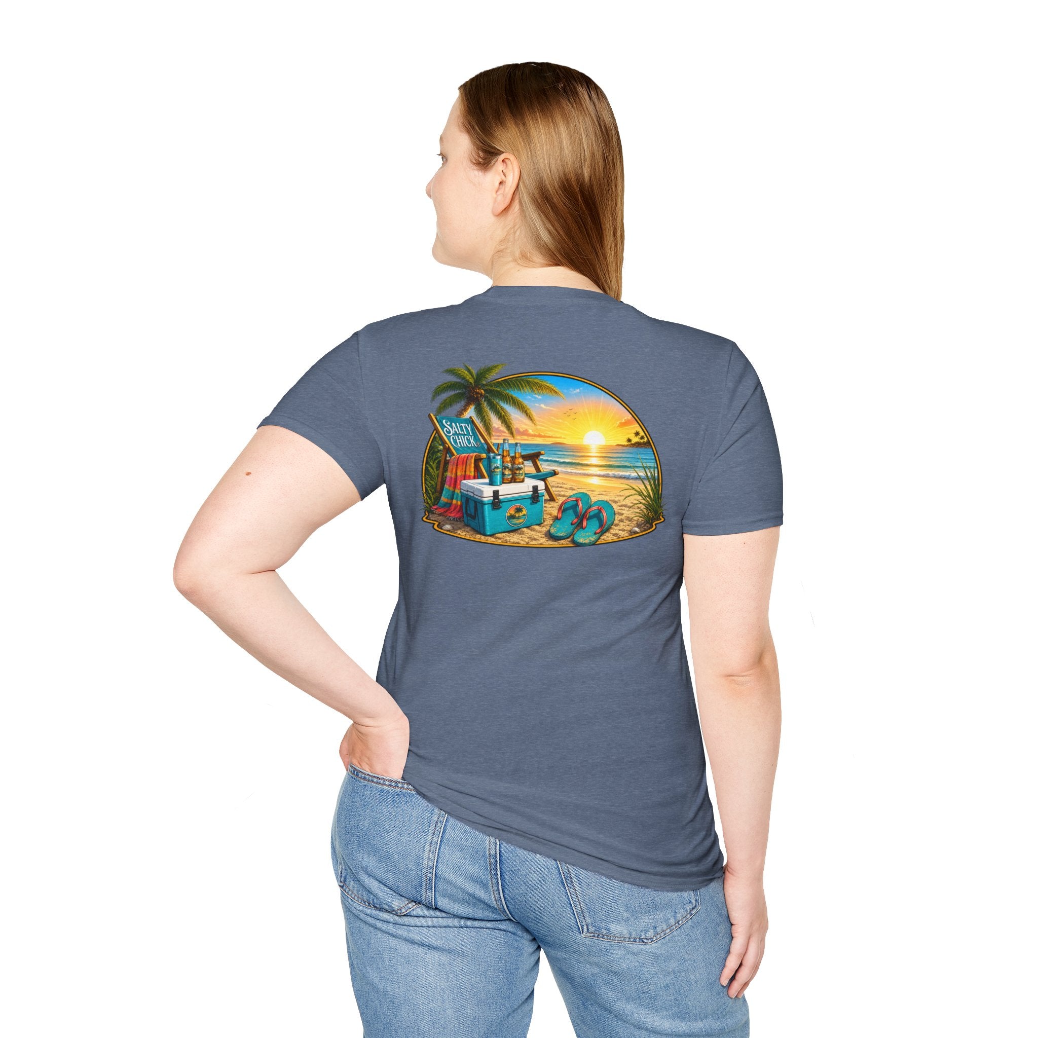 Cotton Tee- Beach Chair on Ocean