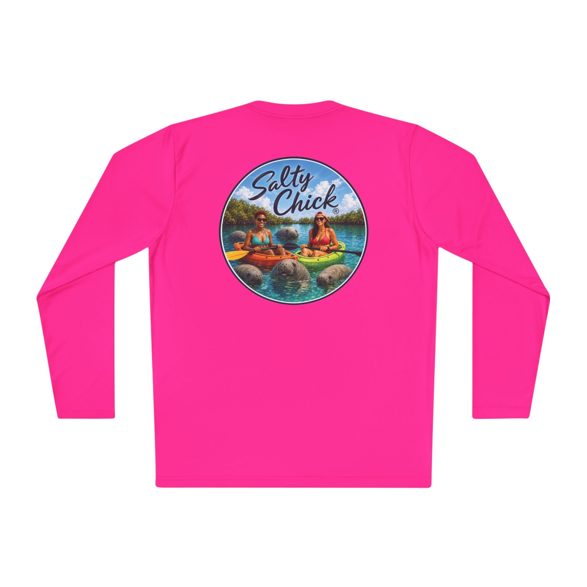 Unisex Moisture Wicking Long Sleeve- Kayakers with Manatees