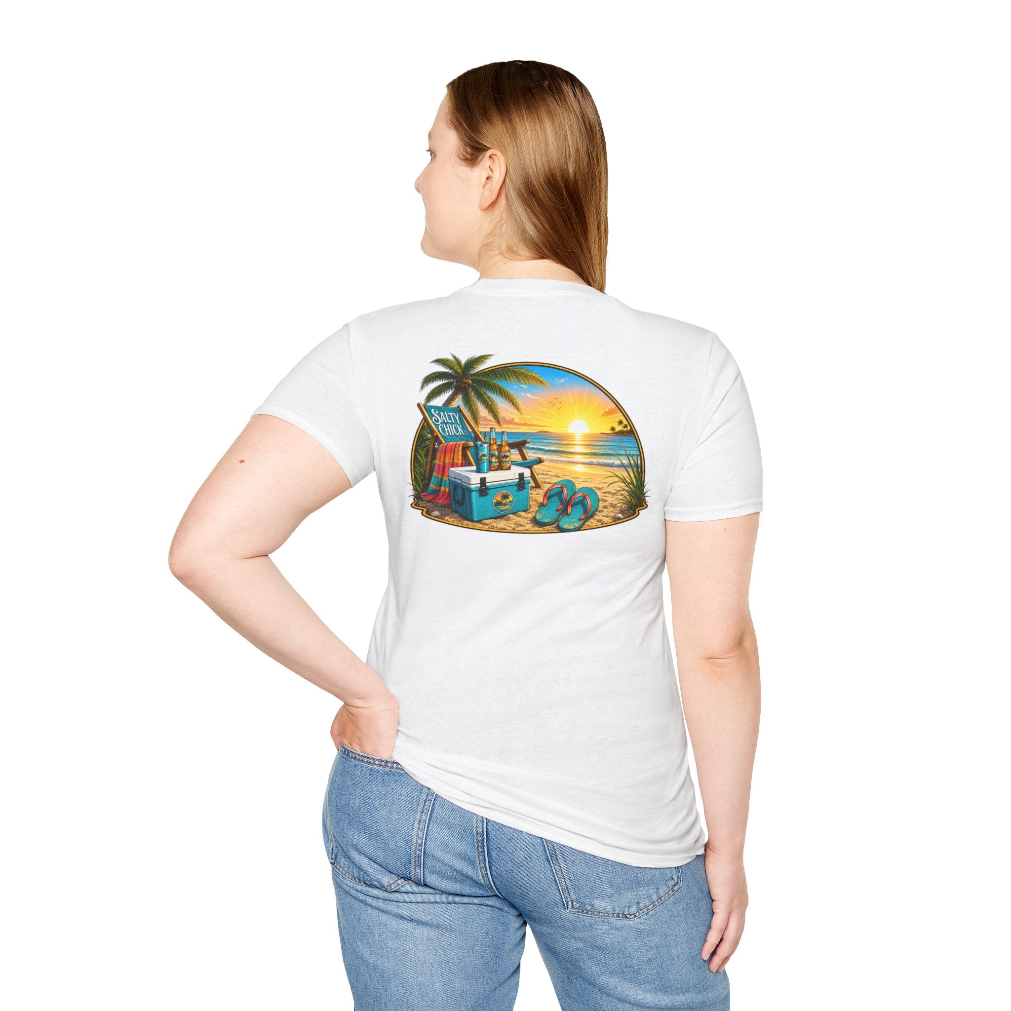 Cotton Tee- Beach Chair on Ocean
