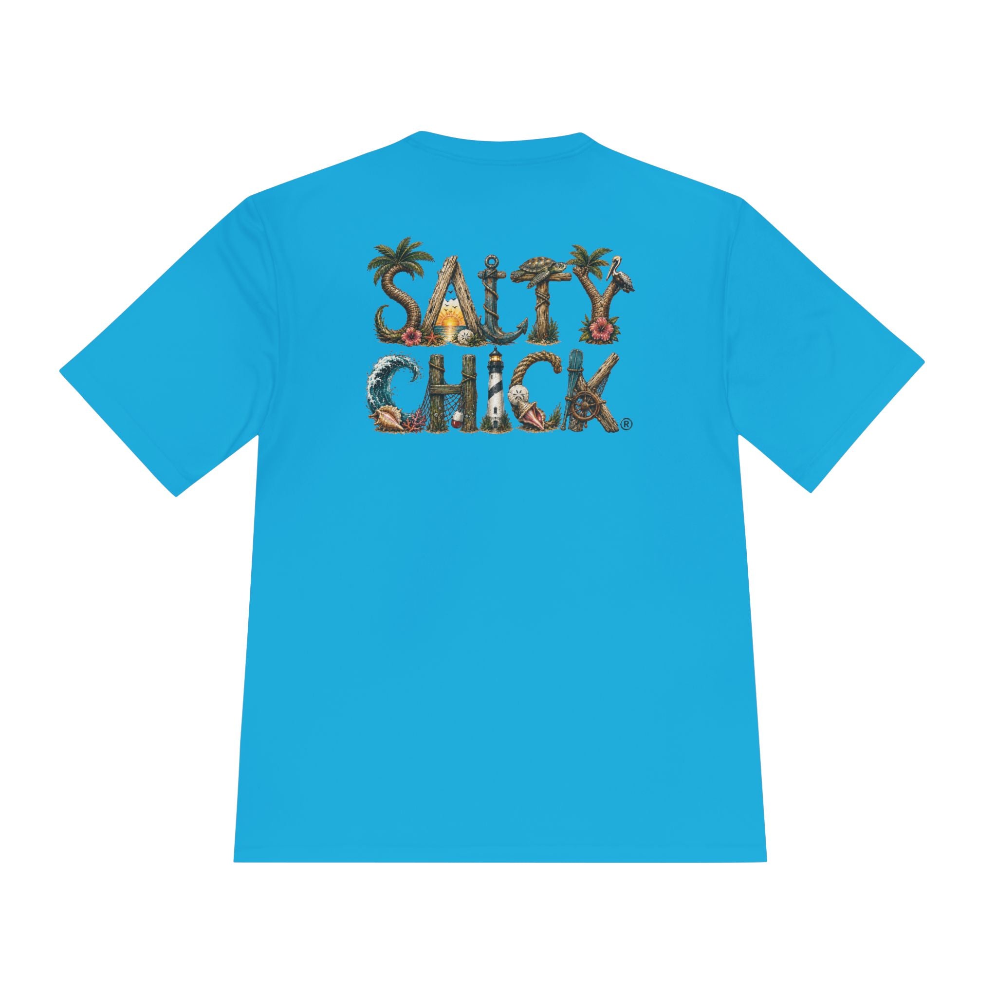 Moisture Wicking short sleeve-Unique Salty Chick Lettering