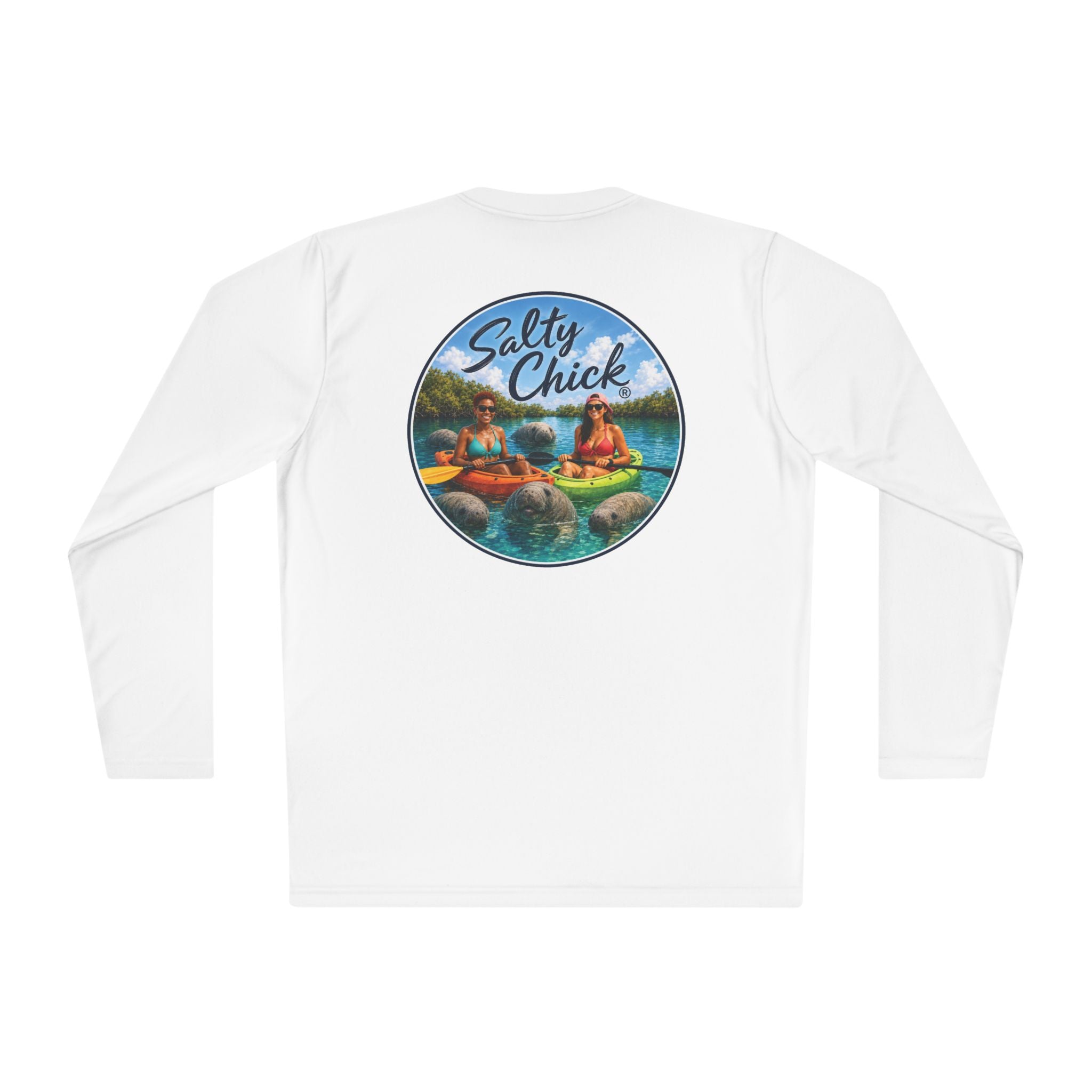 Unisex Moisture Wicking Long Sleeve- Kayakers with Manatees