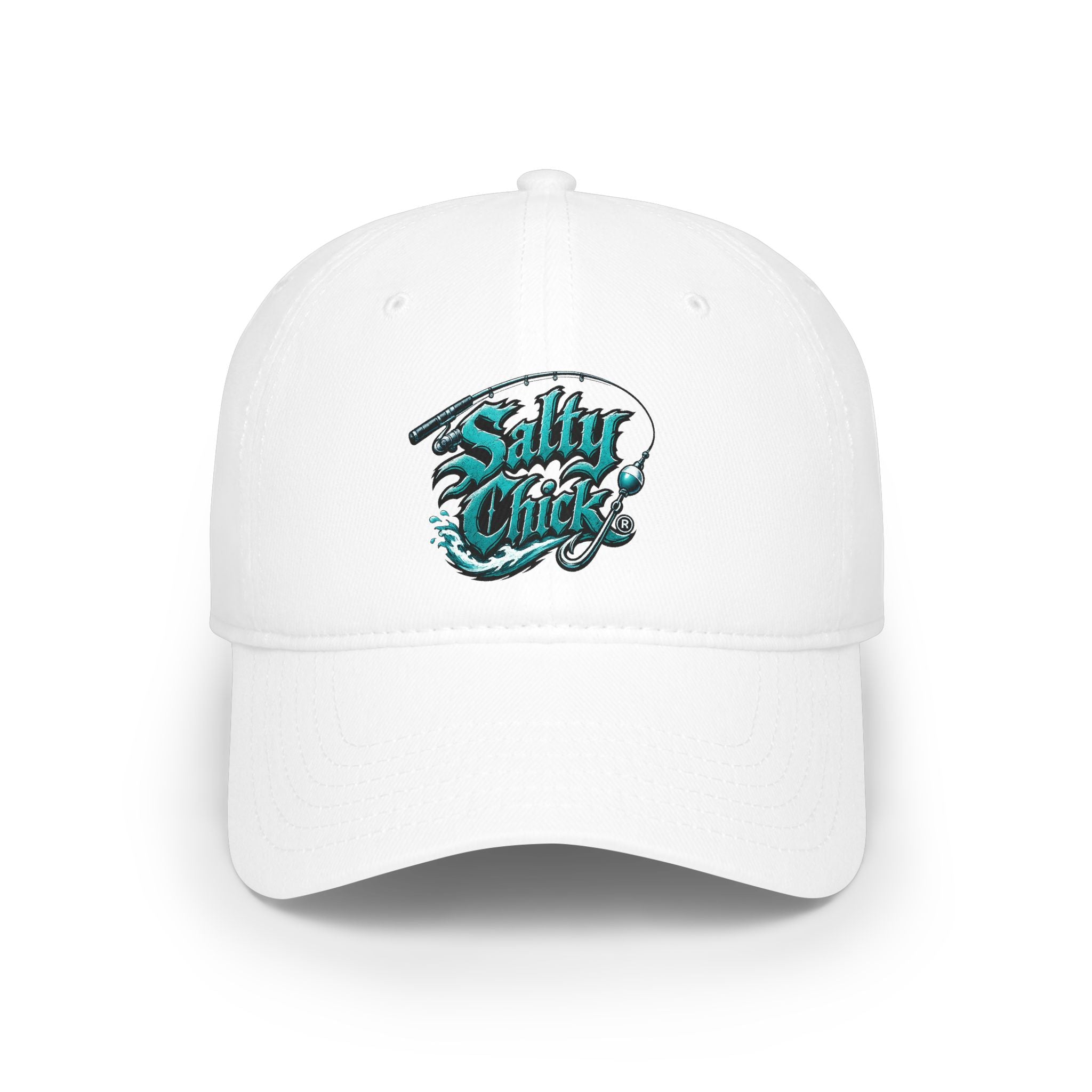 Low Profile Baseball Cap, embroidered Fishing logo