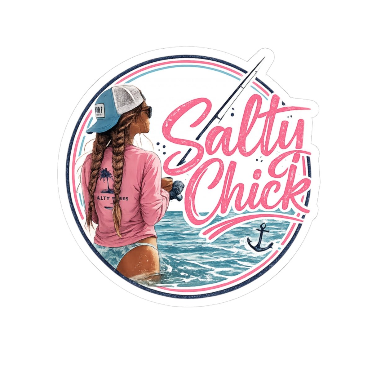 Cut stick sticker- fishing