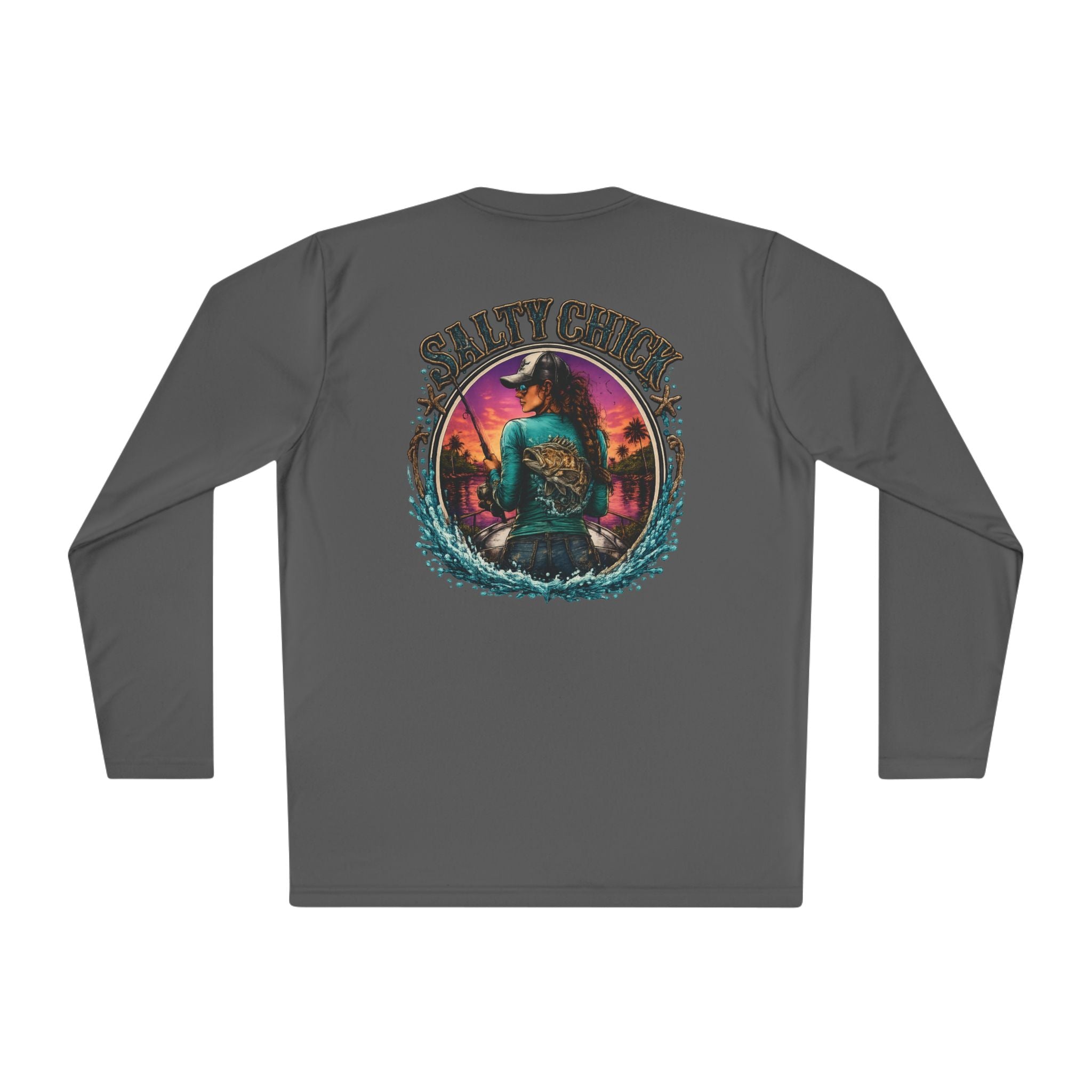 Unisex Moisture Wicking Long Sleeve Tee —Fishing