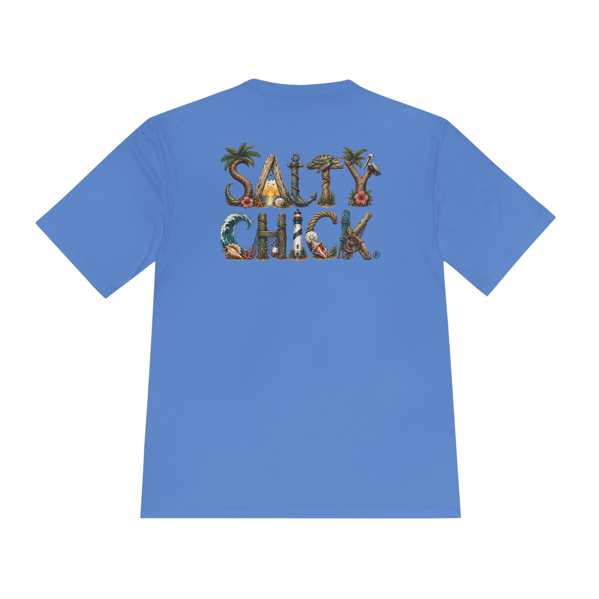 Moisture Wicking short sleeve-Unique Salty Chick Lettering