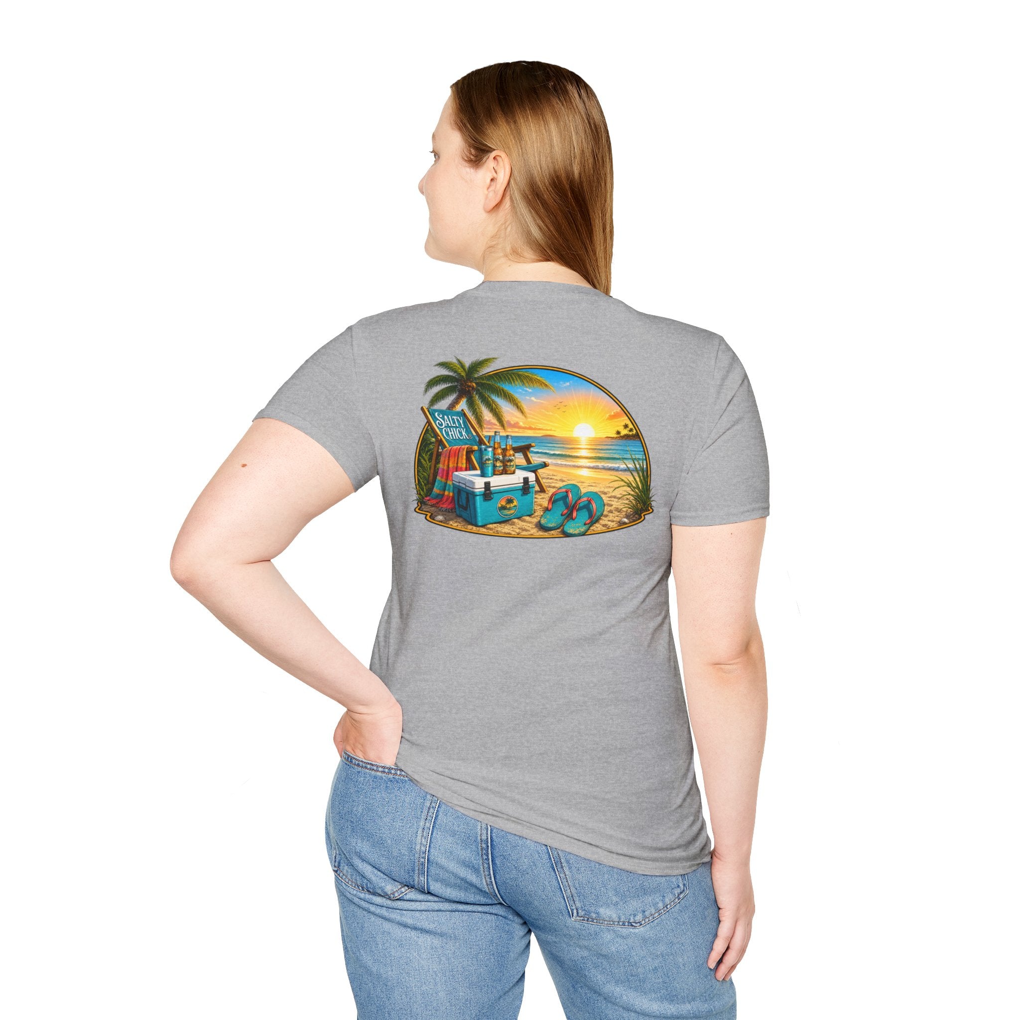 Cotton Tee- Beach Chair on Ocean