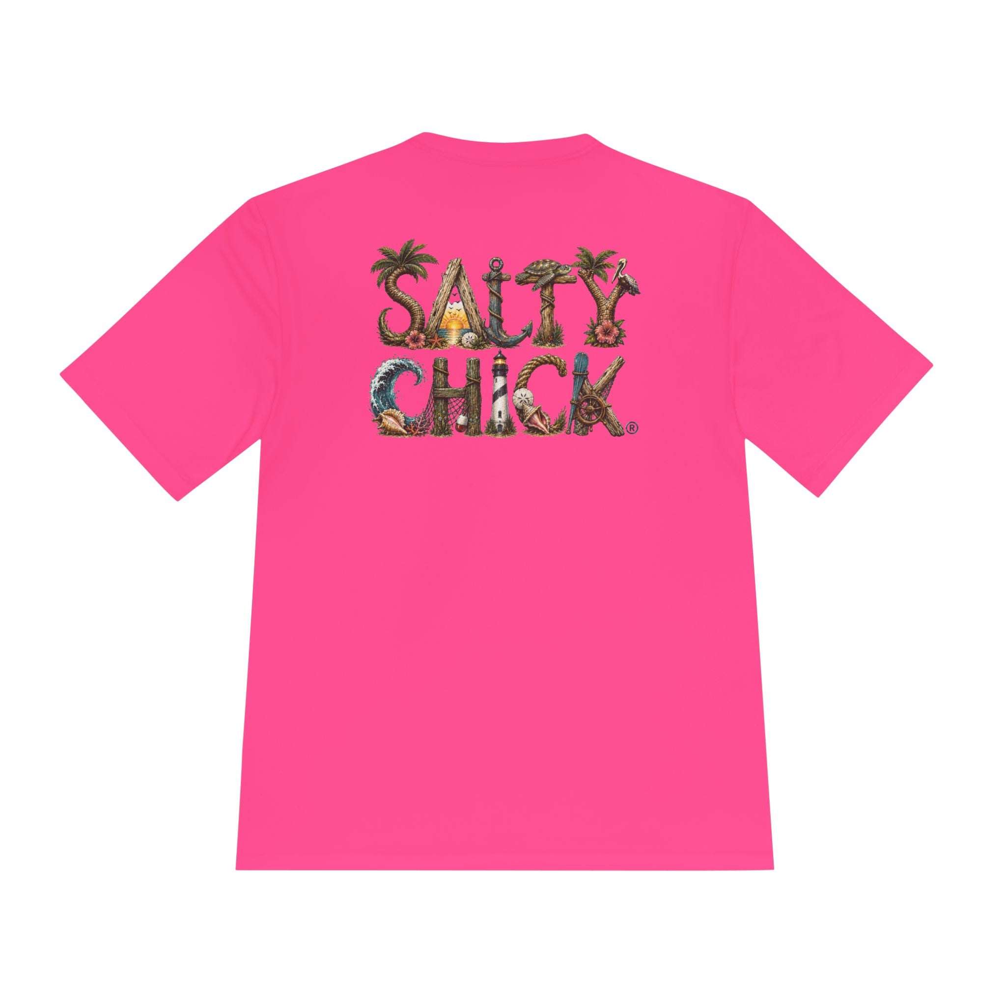 Moisture Wicking short sleeve-Unique Salty Chick Lettering
