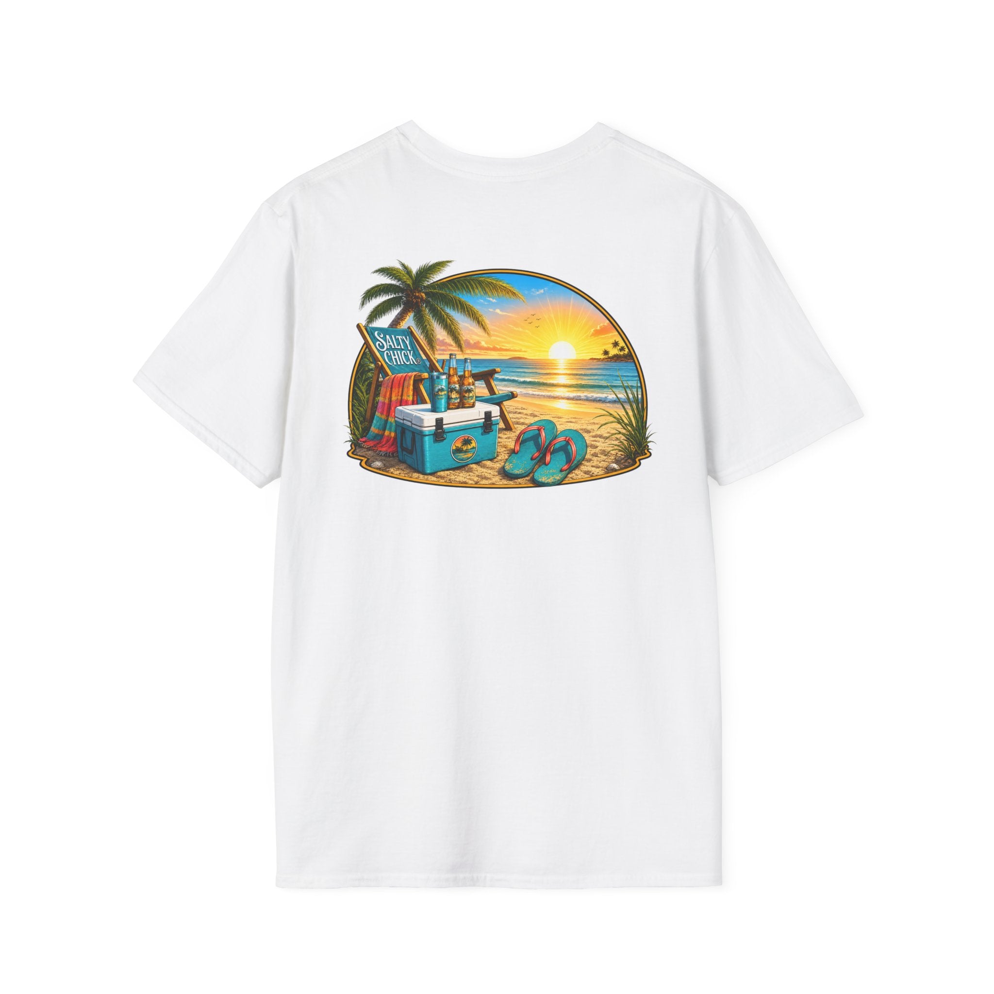 Cotton Tee- Beach Chair on Ocean