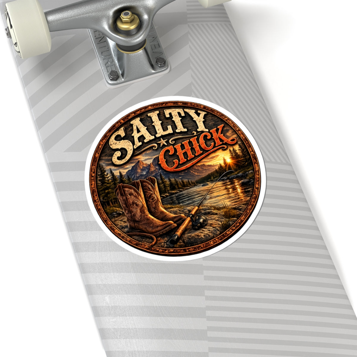 Cut Stick Sticker- Boots/Fishing Pole