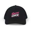 Embroidered Trucker Snapback Hat-Salty Chick lettering