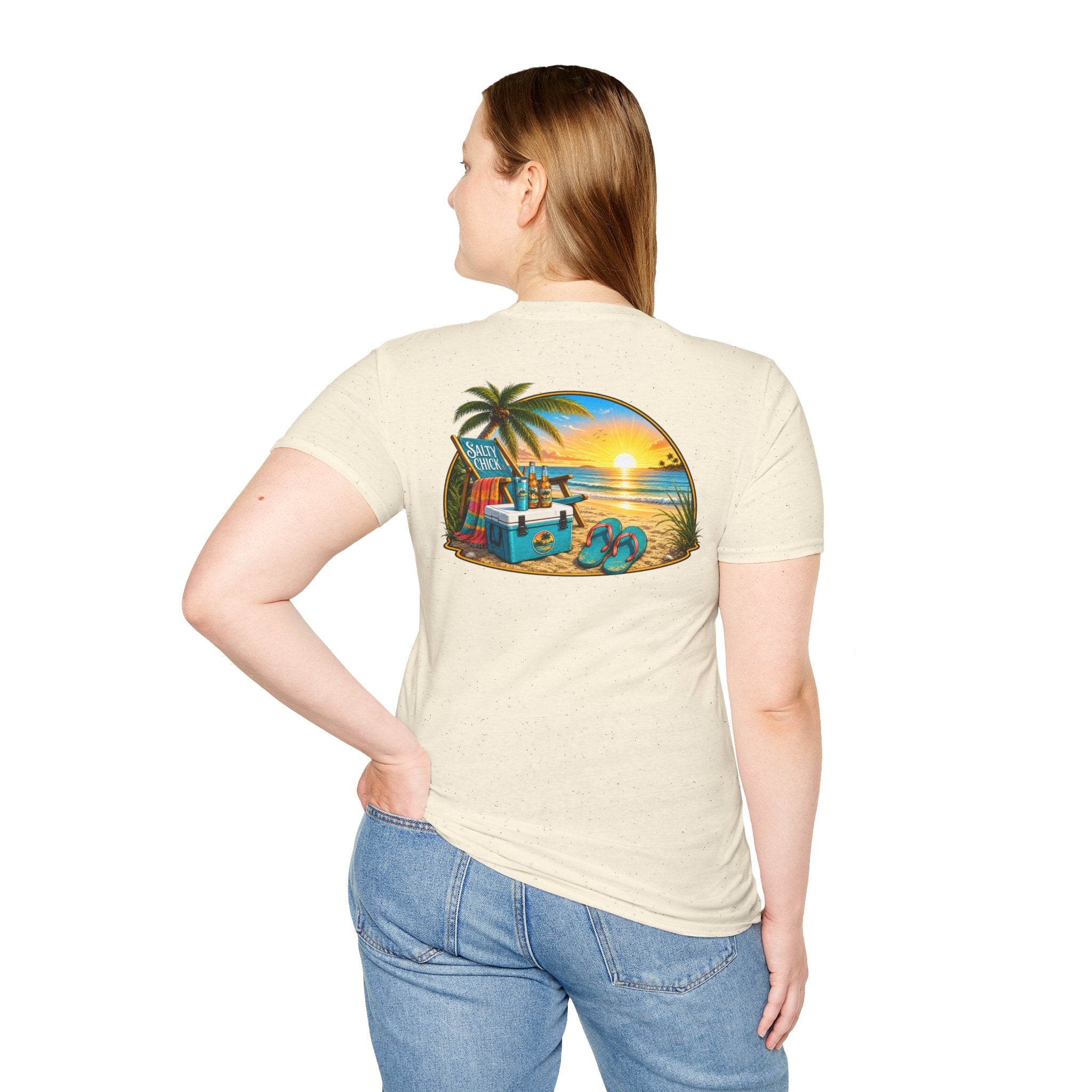 Cotton Tee- Beach Chair on Ocean